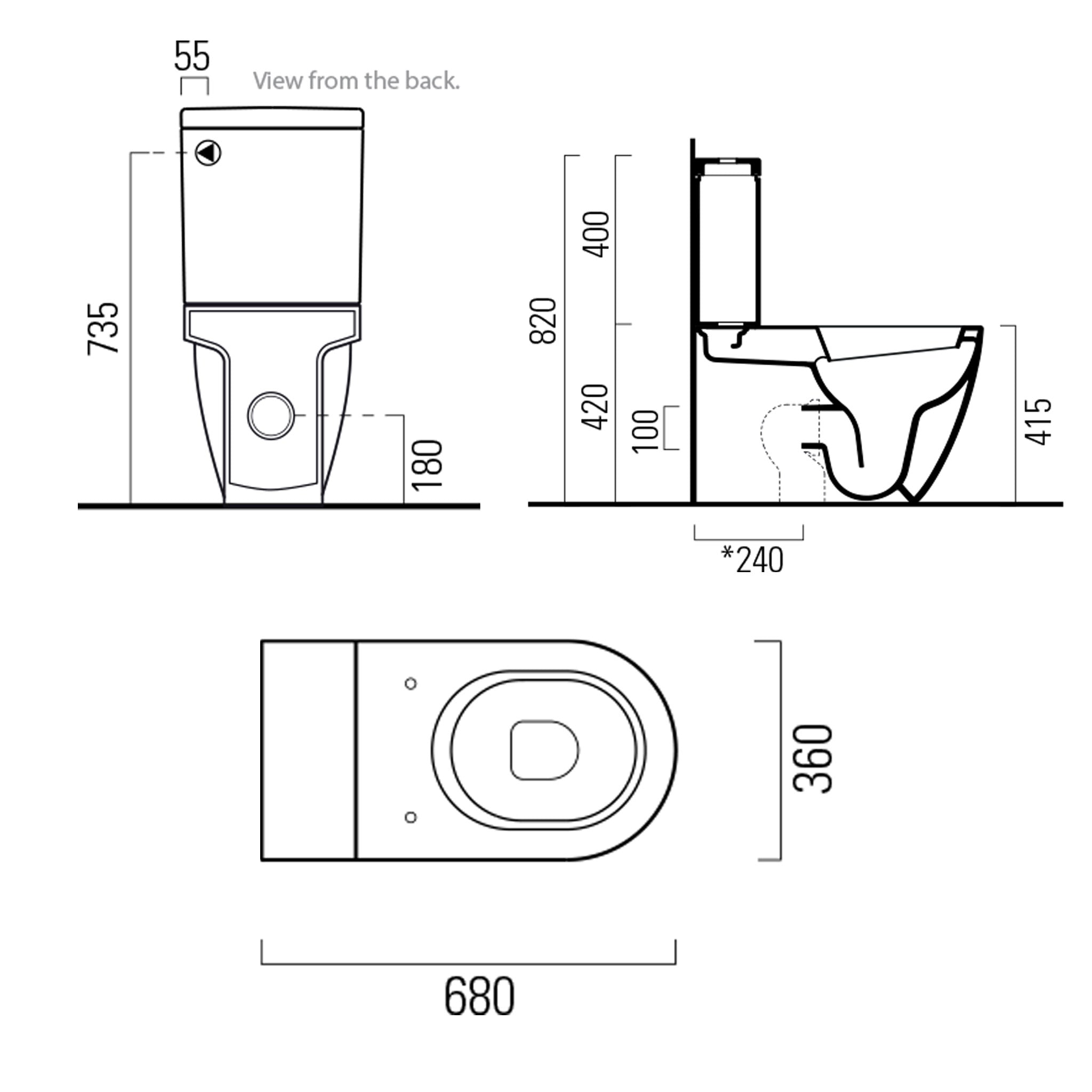 GSI Pura 68 Close Coupled WC Pan & Cistern With Lid (Without Seat)