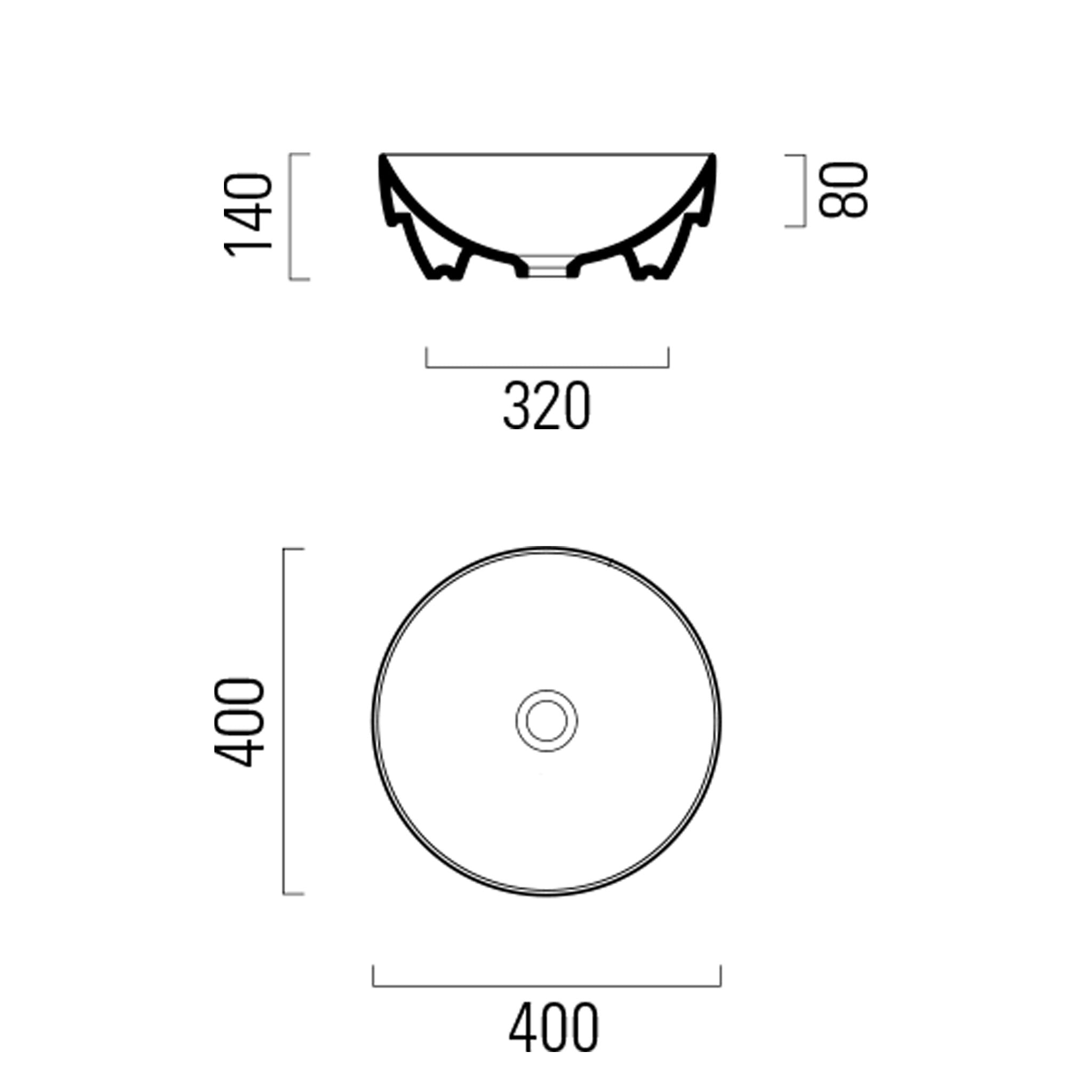 GSI Pura 40 Countertop Washbasin Round