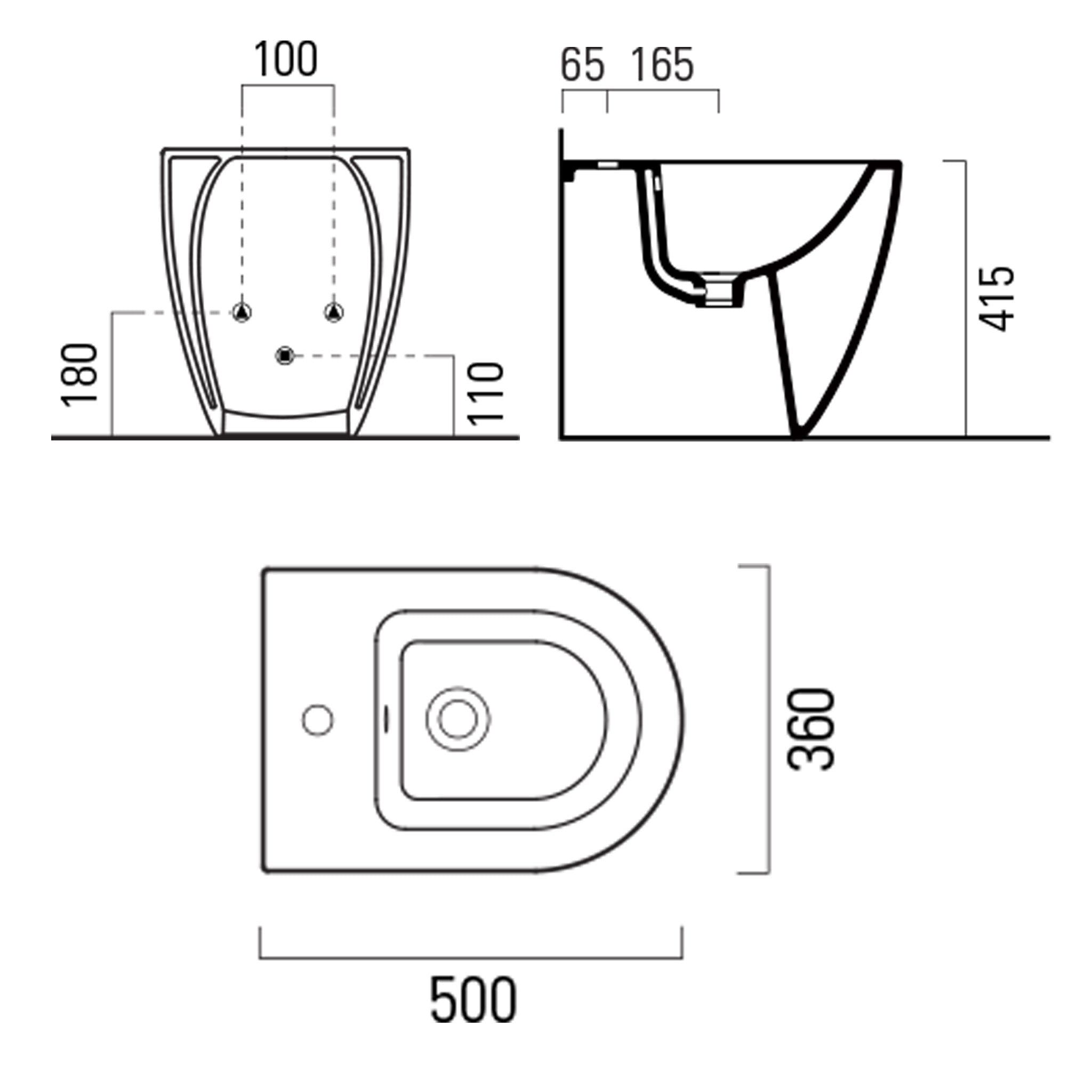 GSI Pura 50 Back To Wall Bidet