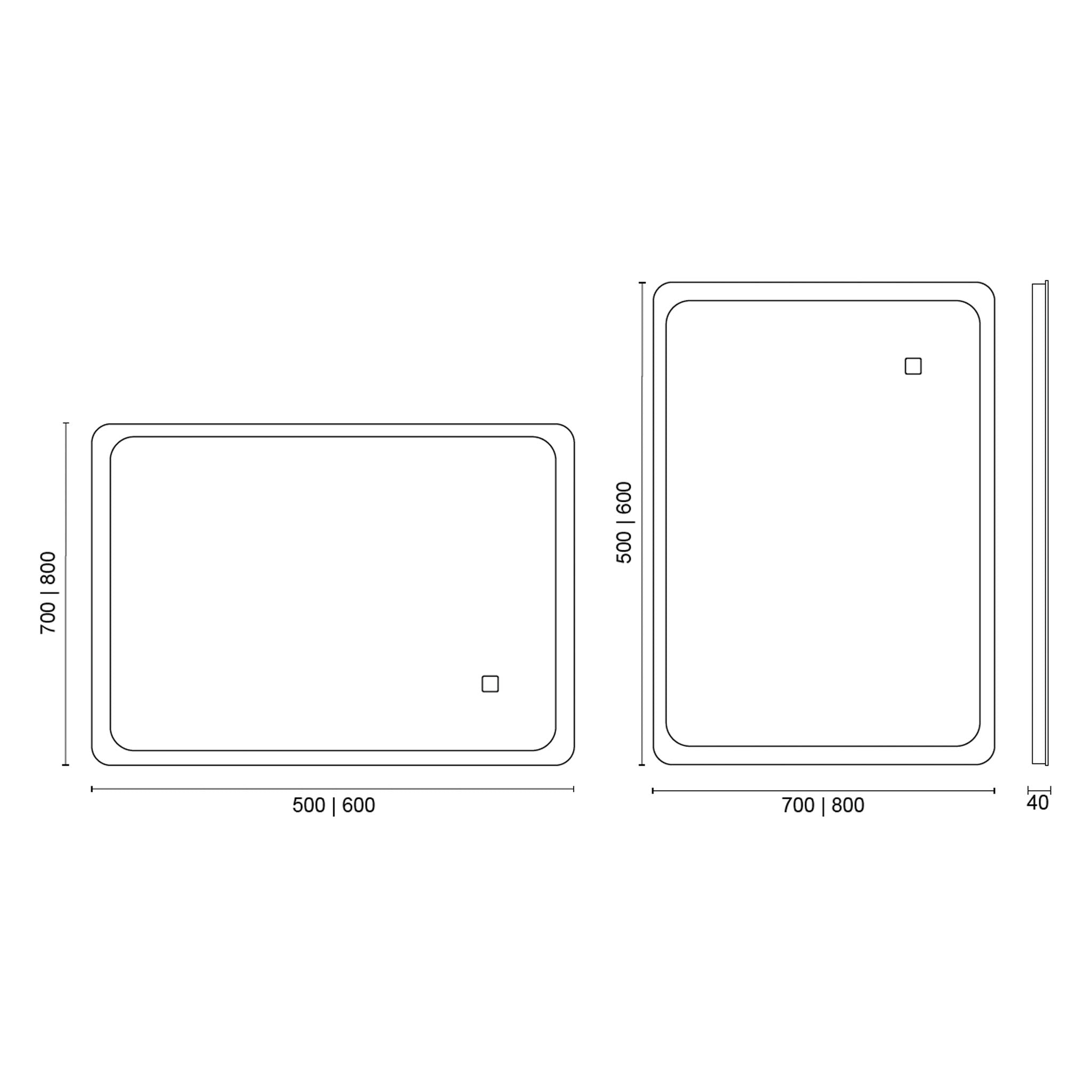 Sonas Houston Rectangle LED Illuminated Mirror