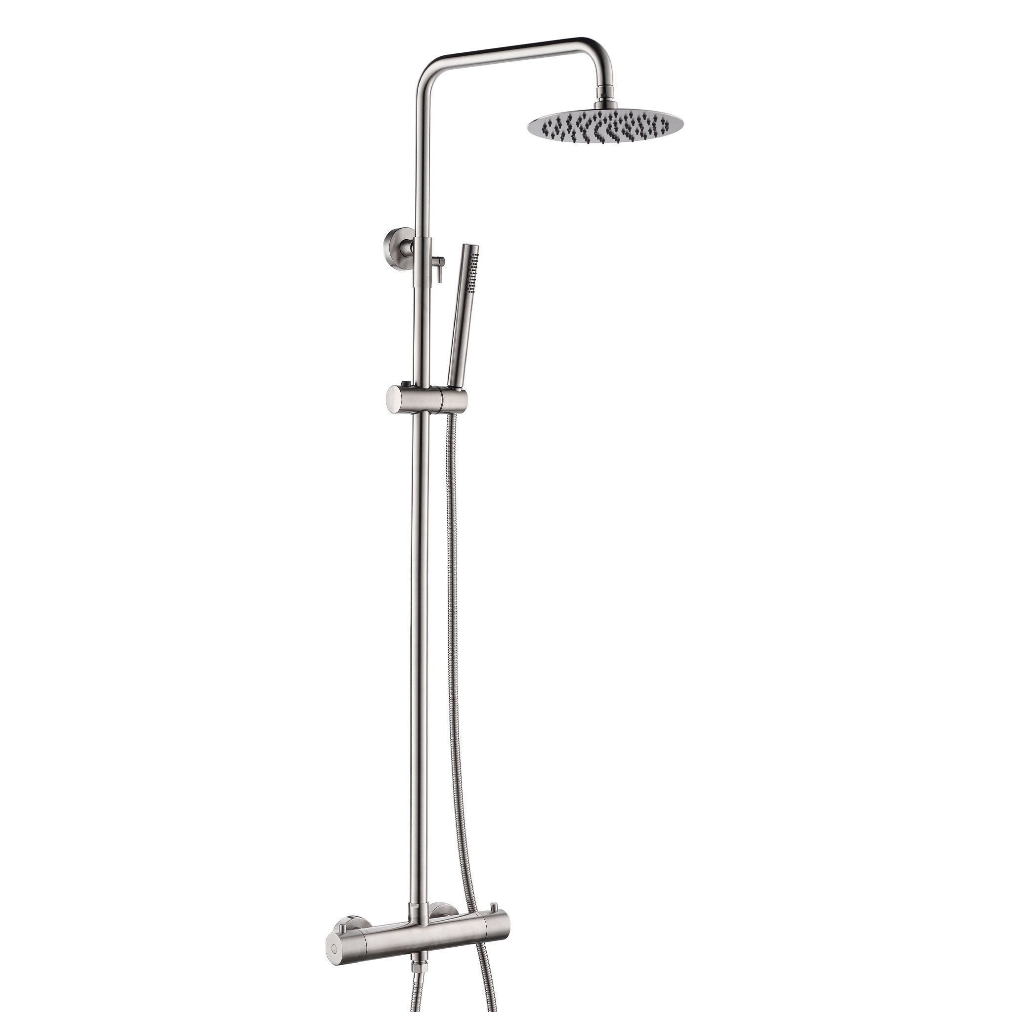 JTP Inox Thermostatic Bar Valve With 2 Outlets, Adjustable Riser & Shower Handset