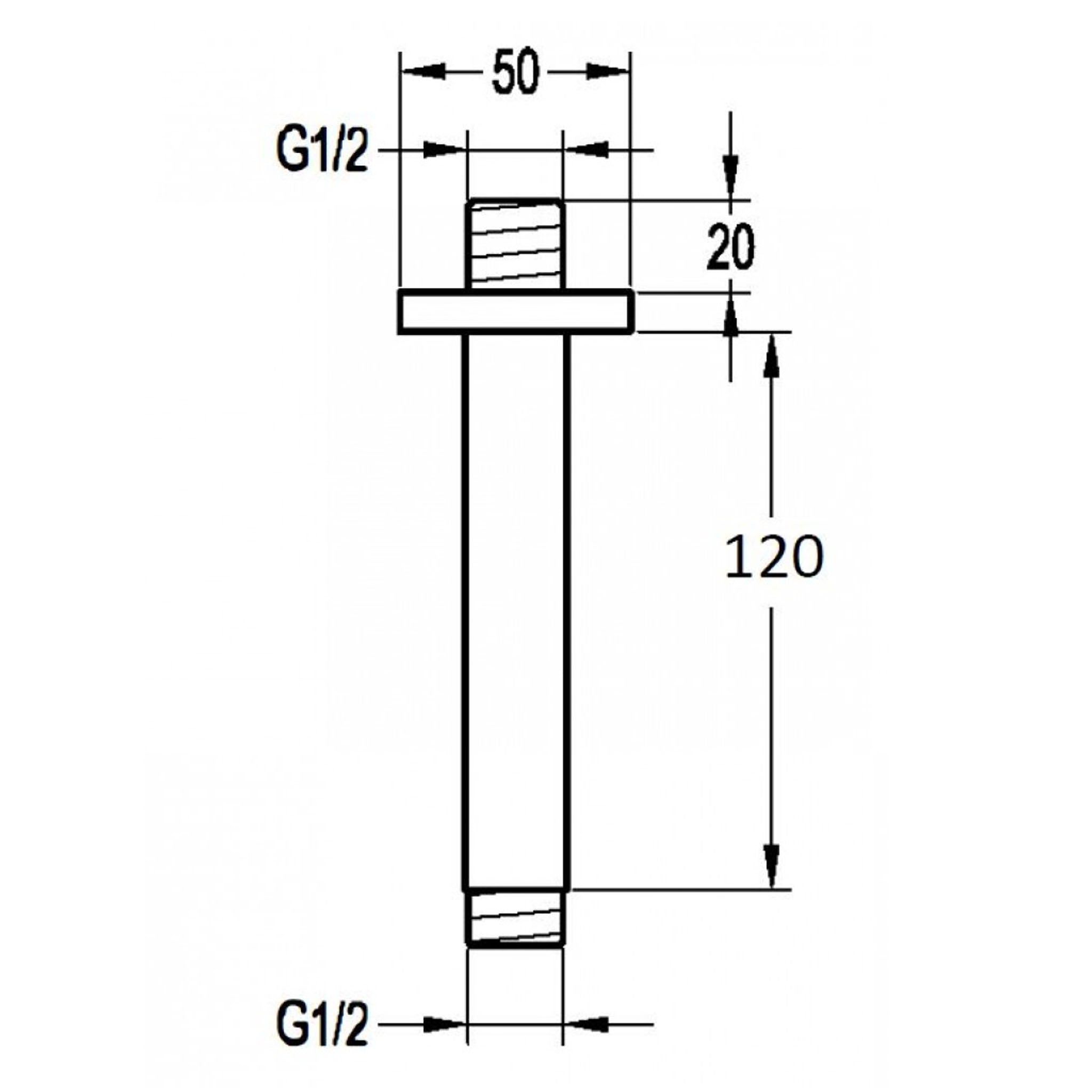 Flova Quba Square Ceiling Mounted Shower Arm 120mm