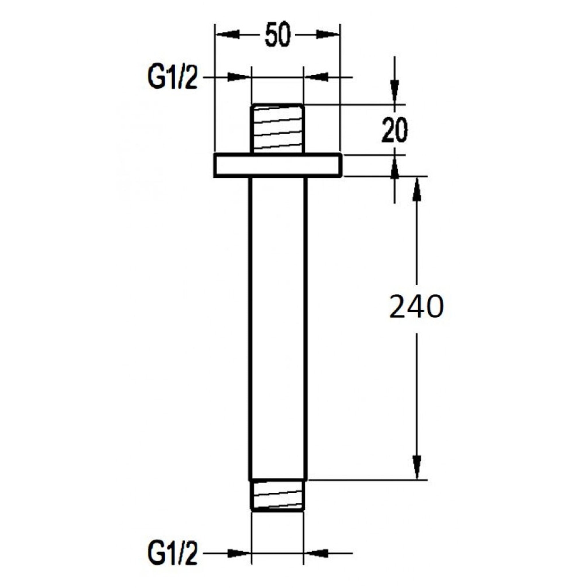 Flova Quba Square Ceiling Mounted Shower Arm 240mm