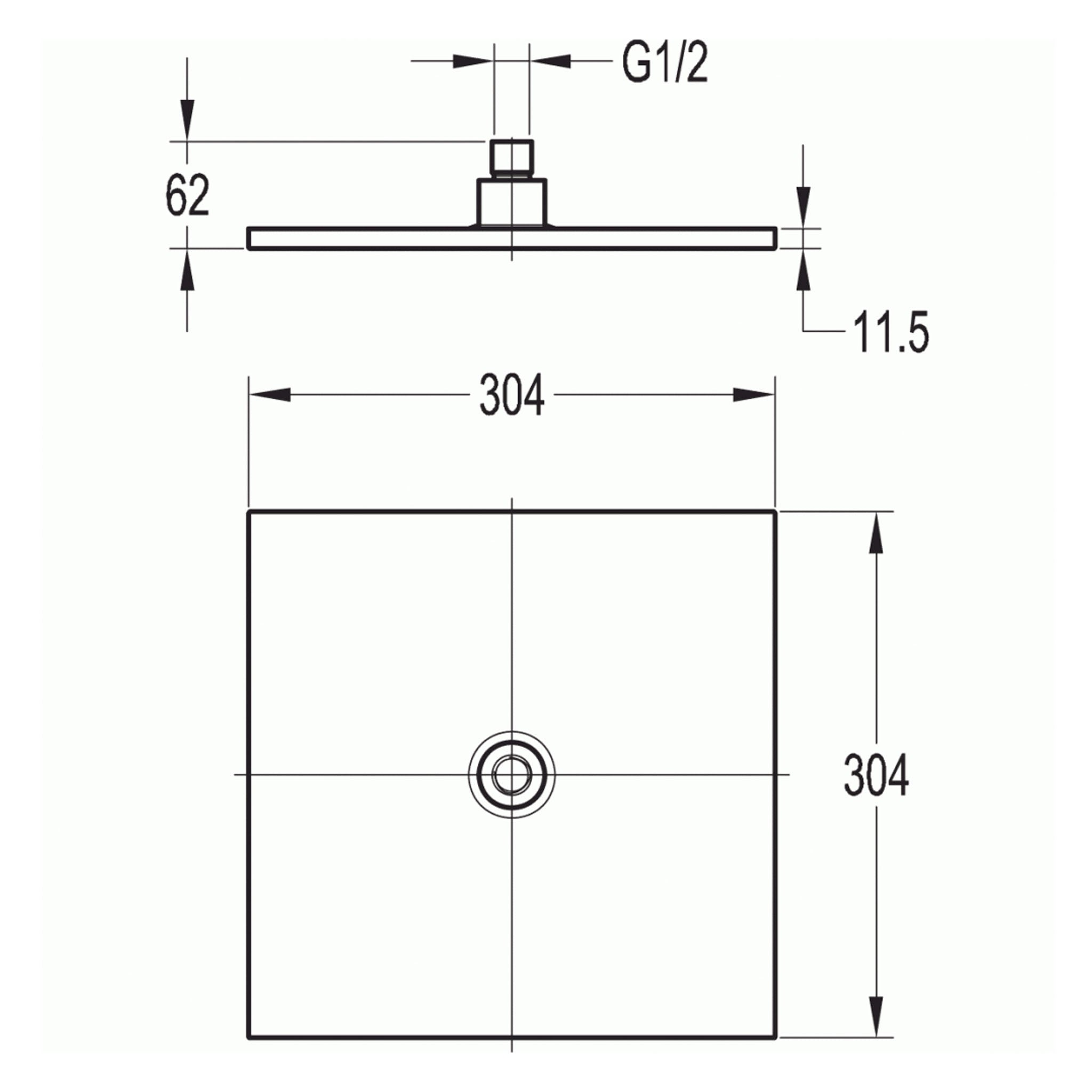 Flova Design Square Air-Mixed Rainshower 300mm