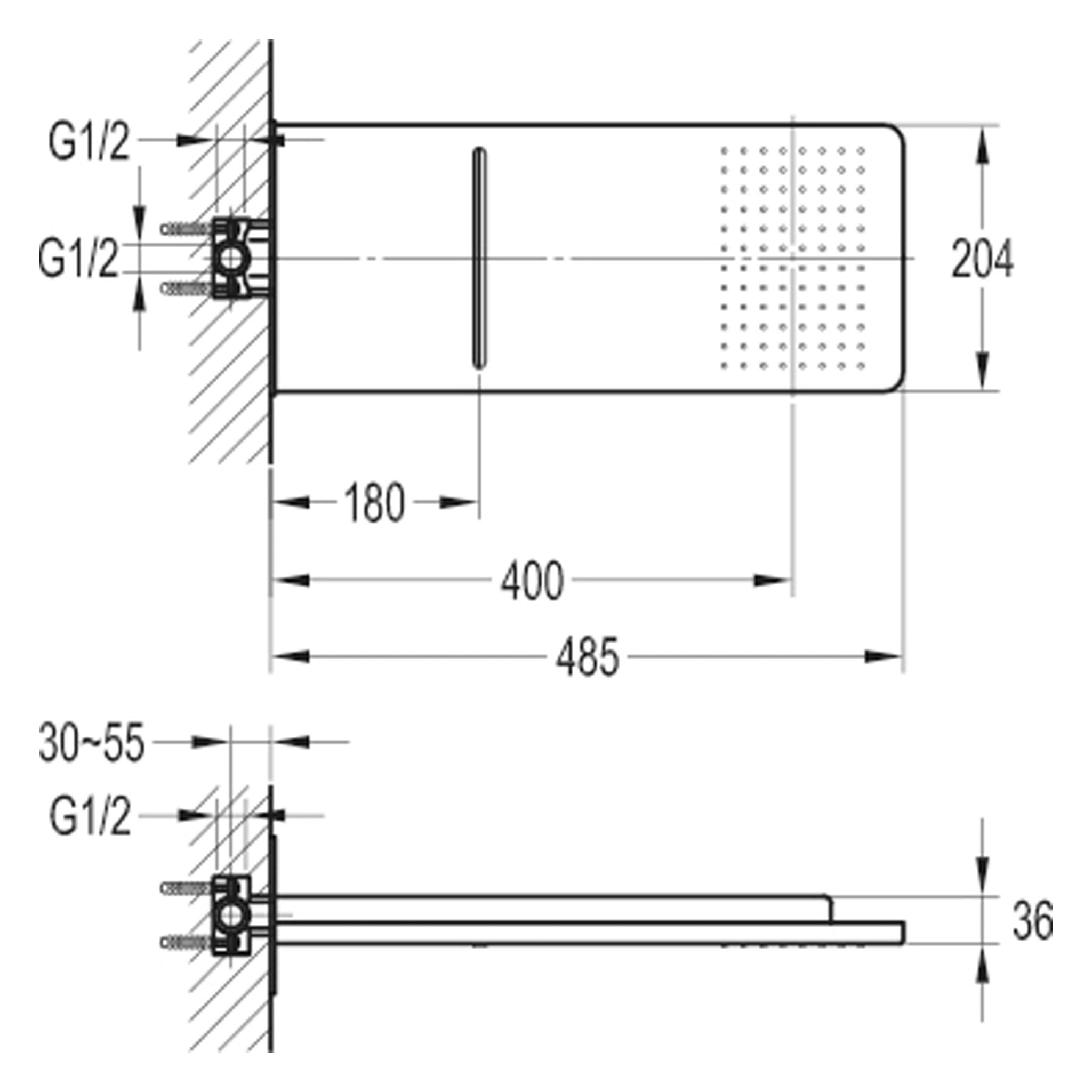 Flova Cascade Design 2-Function Rainshower With Waterfall