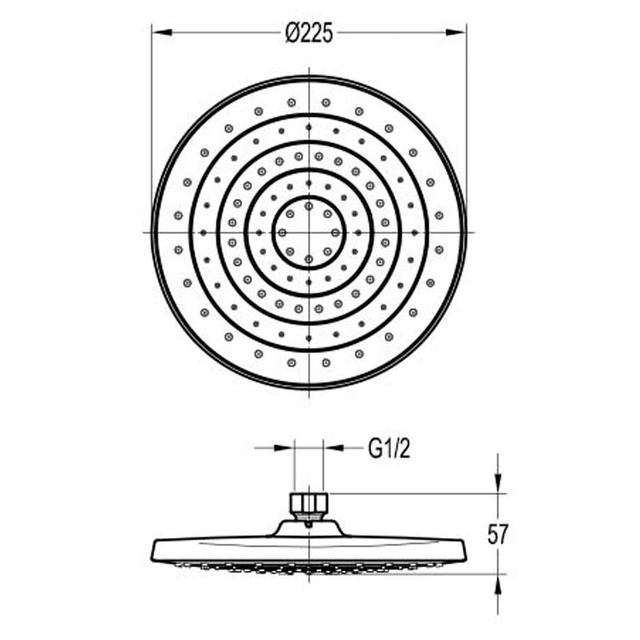 Flova Linea Design ABS Round Rainshower 225mm