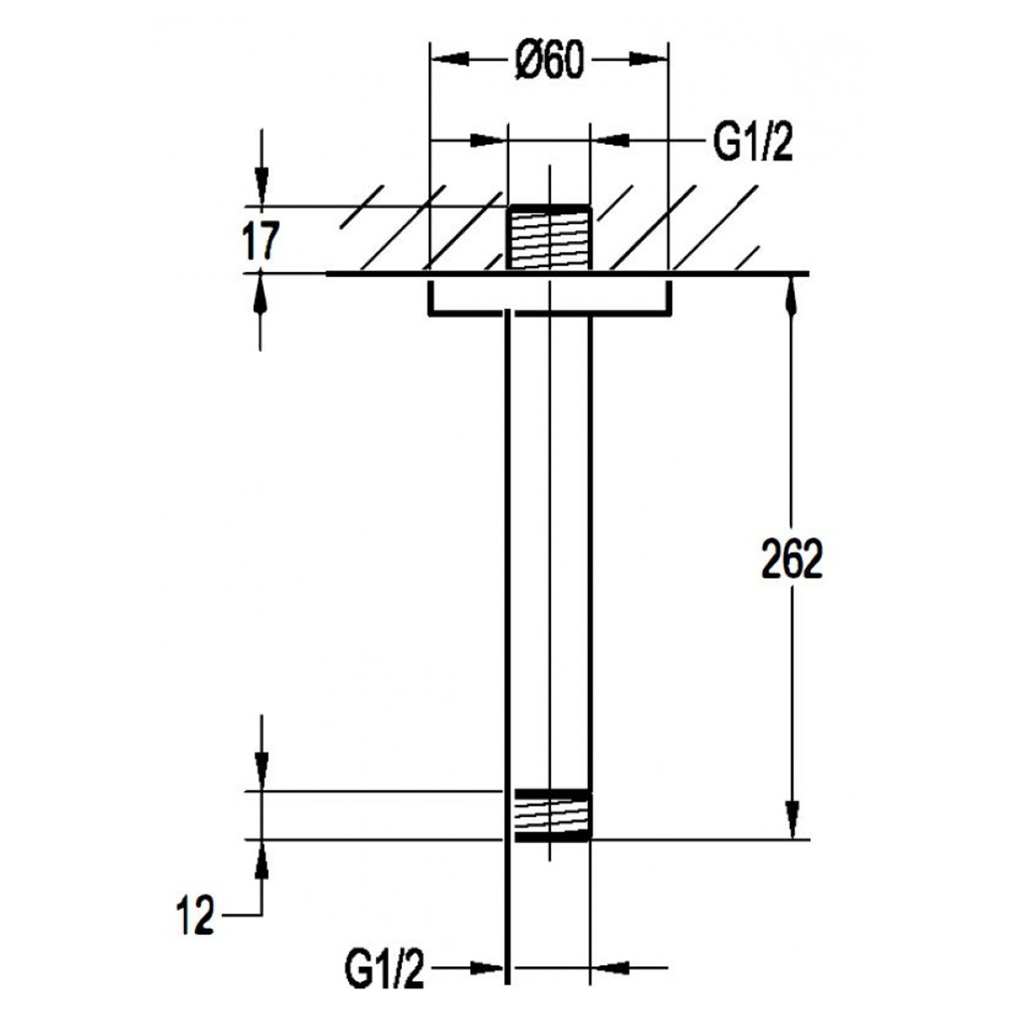 Flova Levo Round Ceiling Mounted Shower Arm 240mm