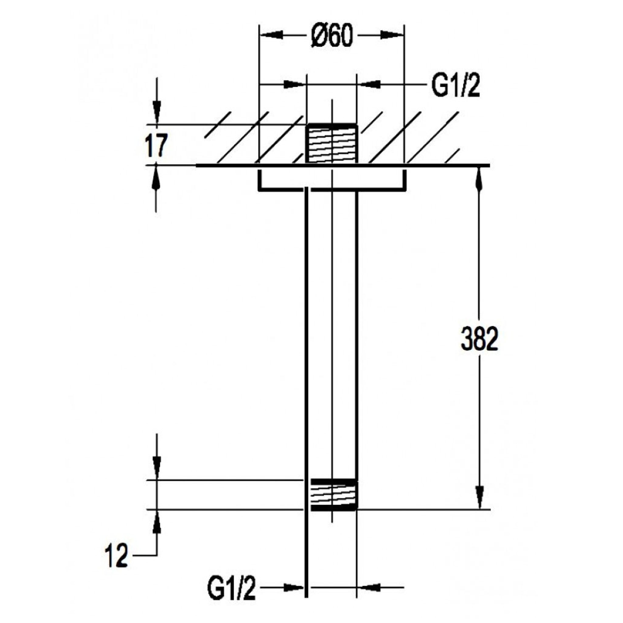 Flova Levo Round Ceiling Mounted Shower Arm 360mm