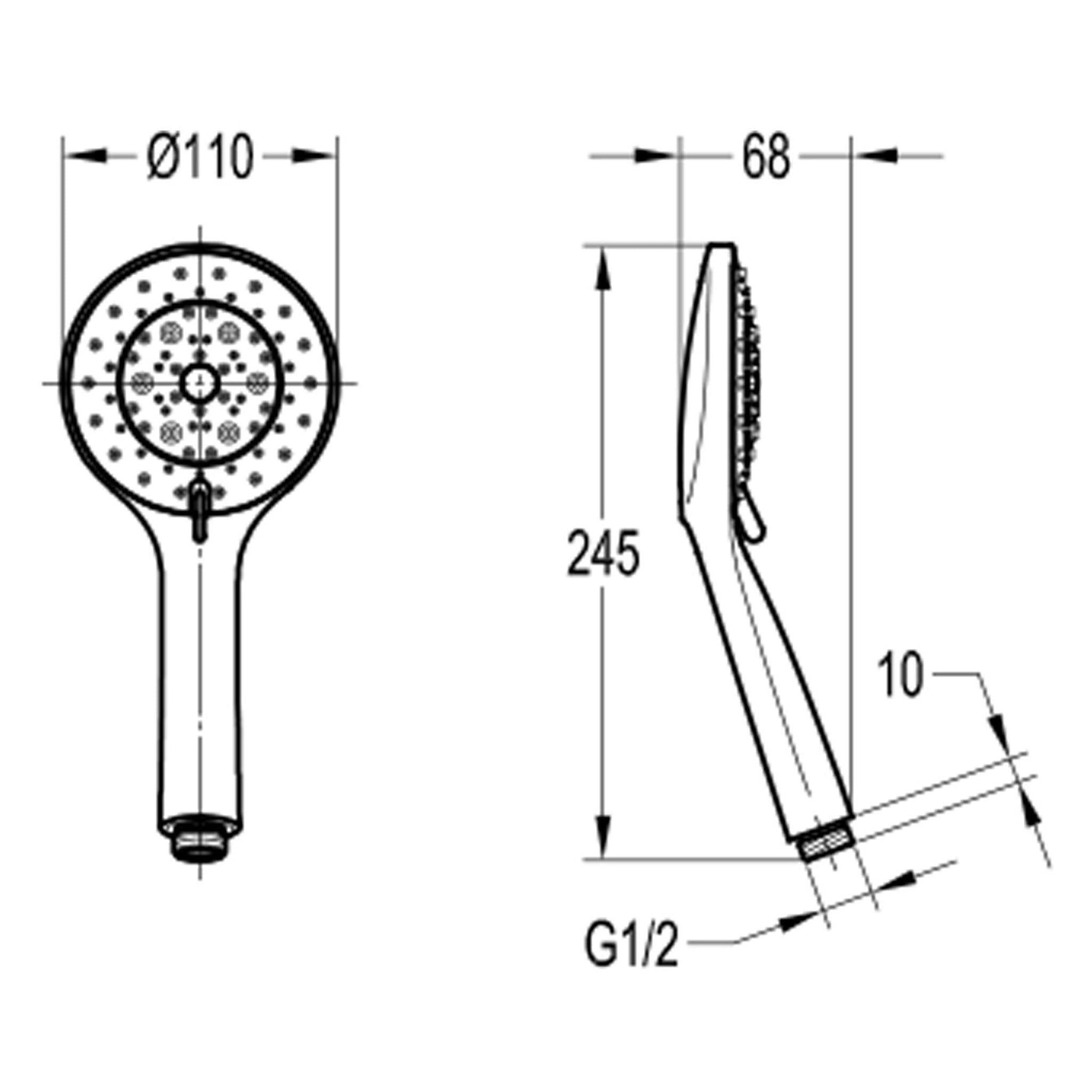 Flova Round 5-Function ABS Handshower