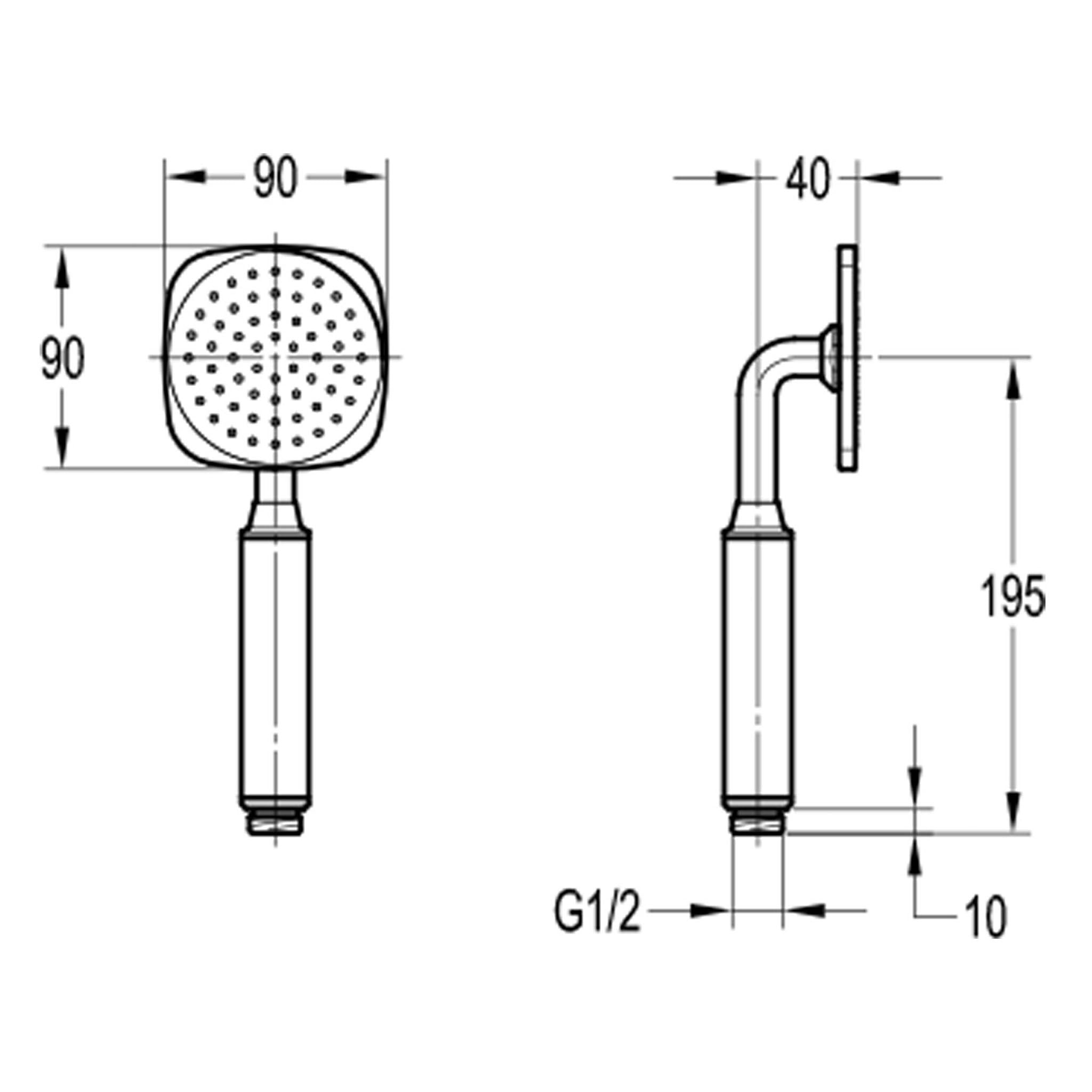 Flova Stream Square Pressure Boost Handshower