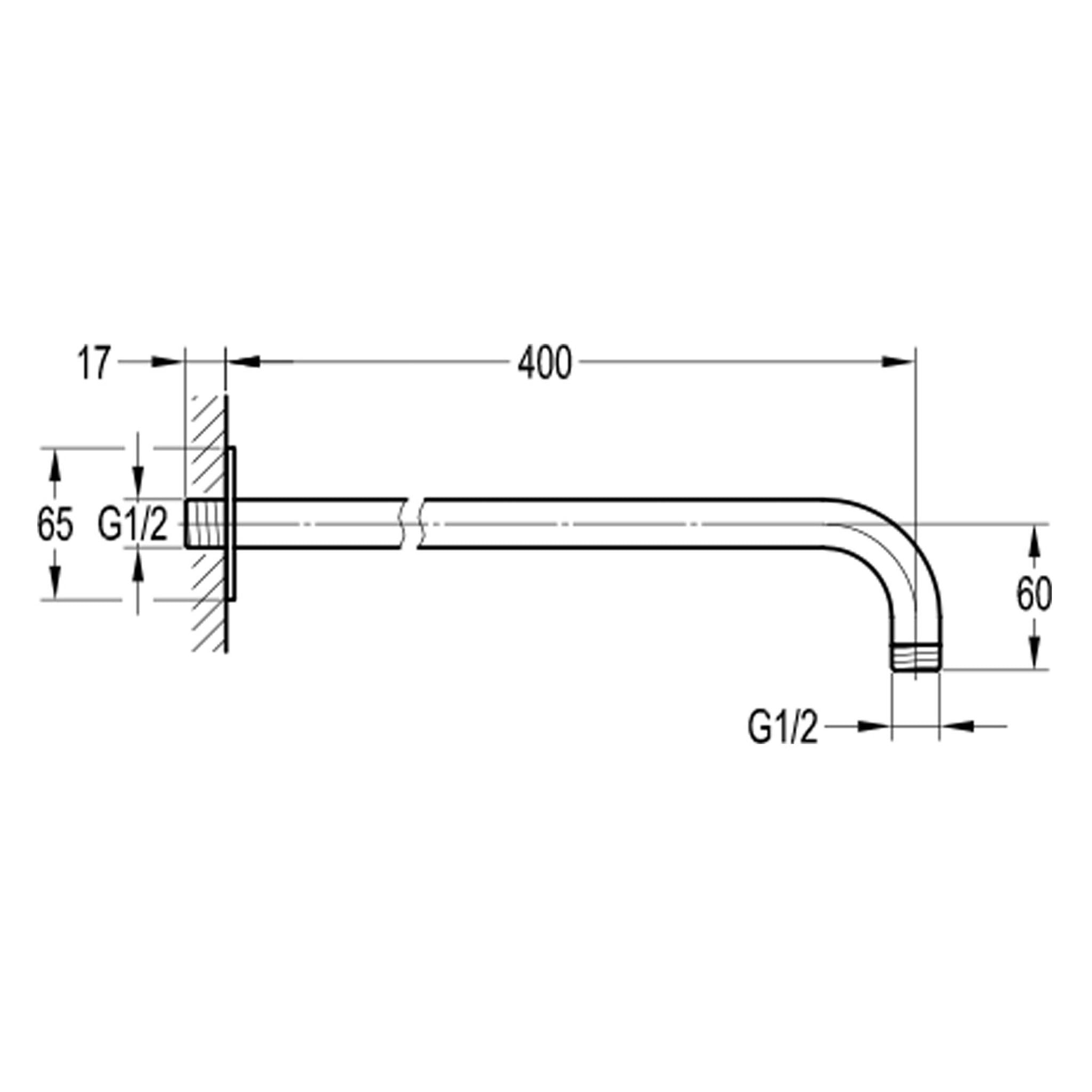 Flova Levo Square Wall Mounted Shower Arm 400mm