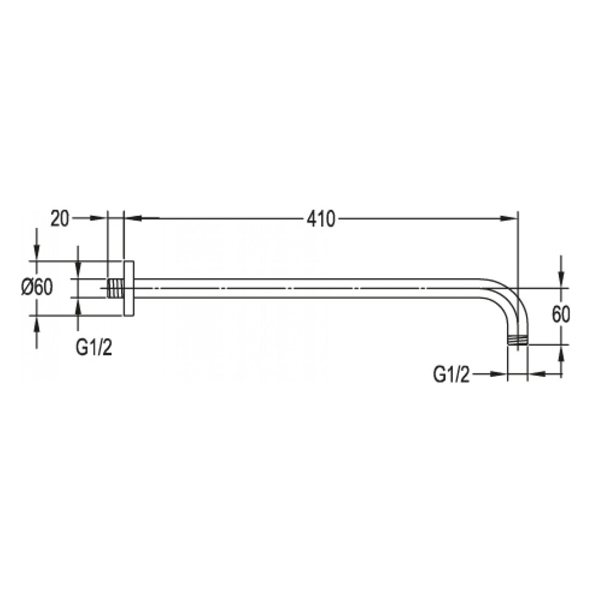 Flova Levo Round Wall Mounted Shower Arm 400mm