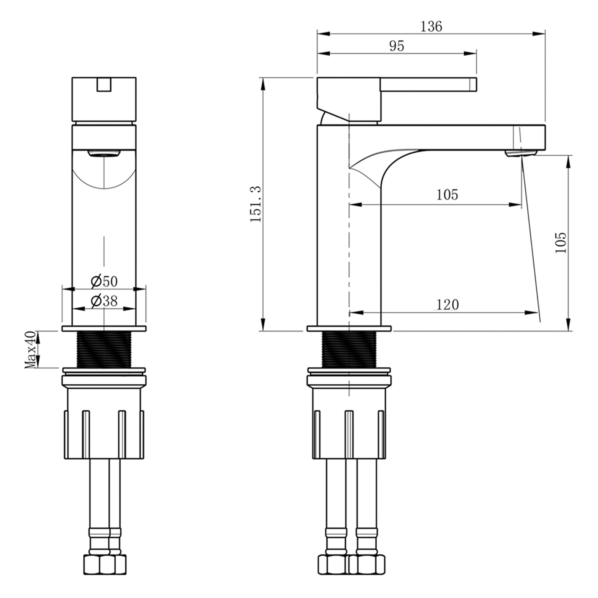 JTP Kio Single Lever Basin Mixer Tap