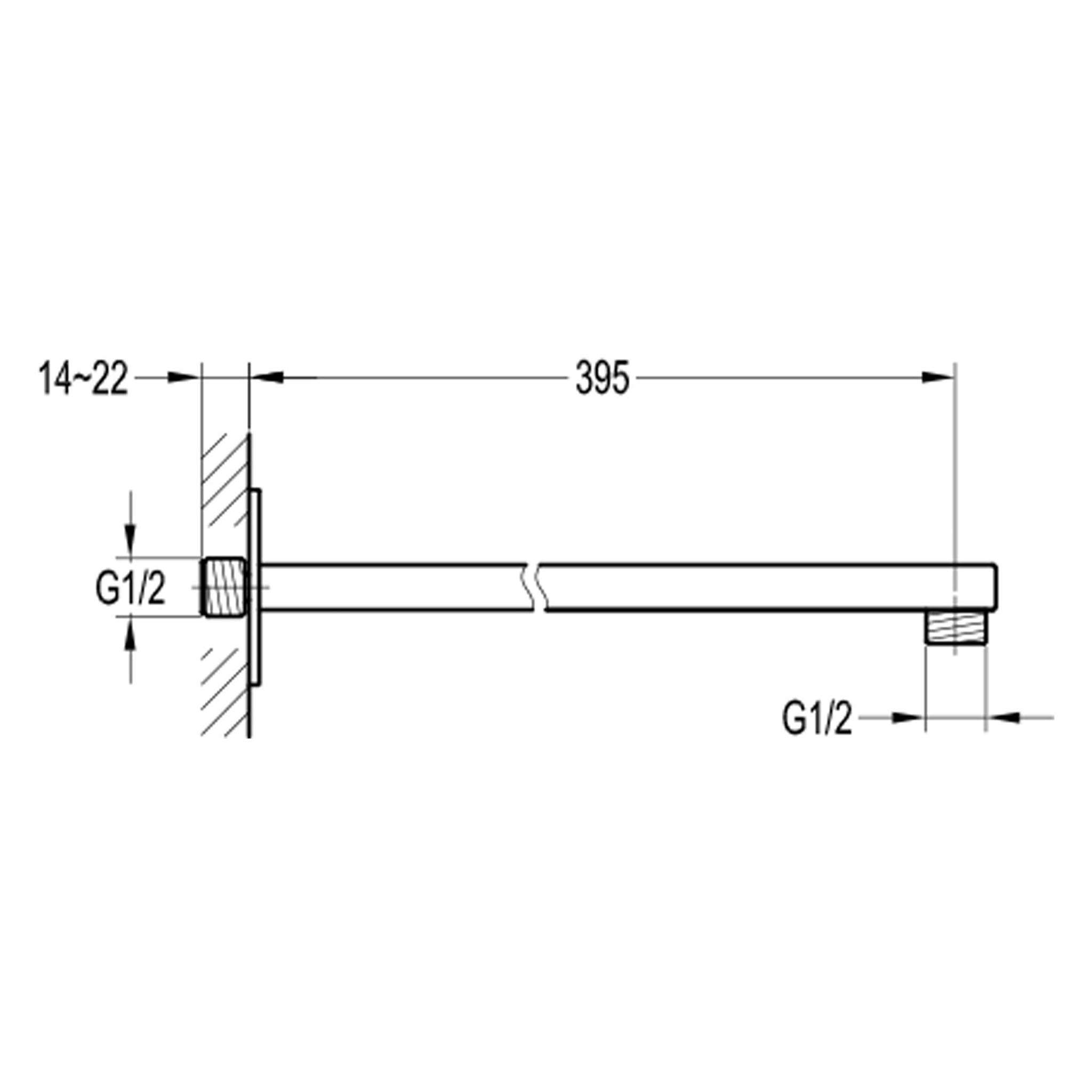 Flova Quba Square Wall Mounted Shower Arm