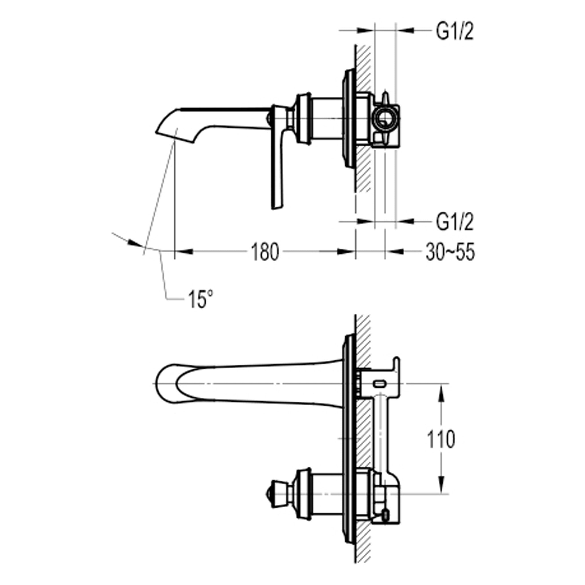 Flova Liberty Concealed Basin Mixer Tap & Waste