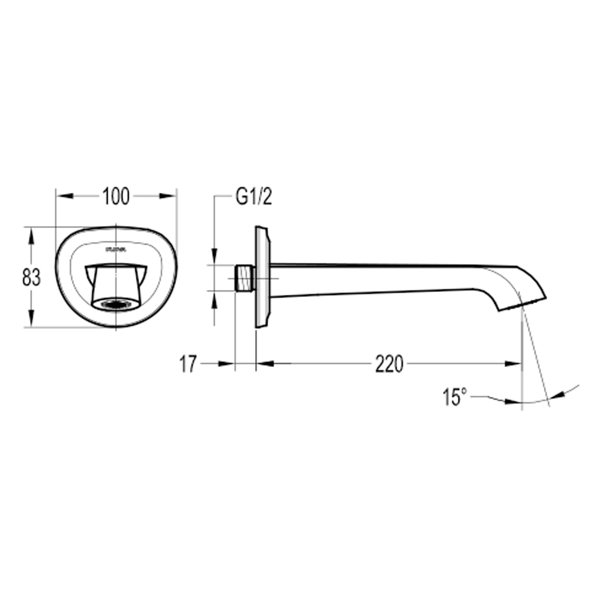 Flova Liberty Wall Mounted Bath Spout