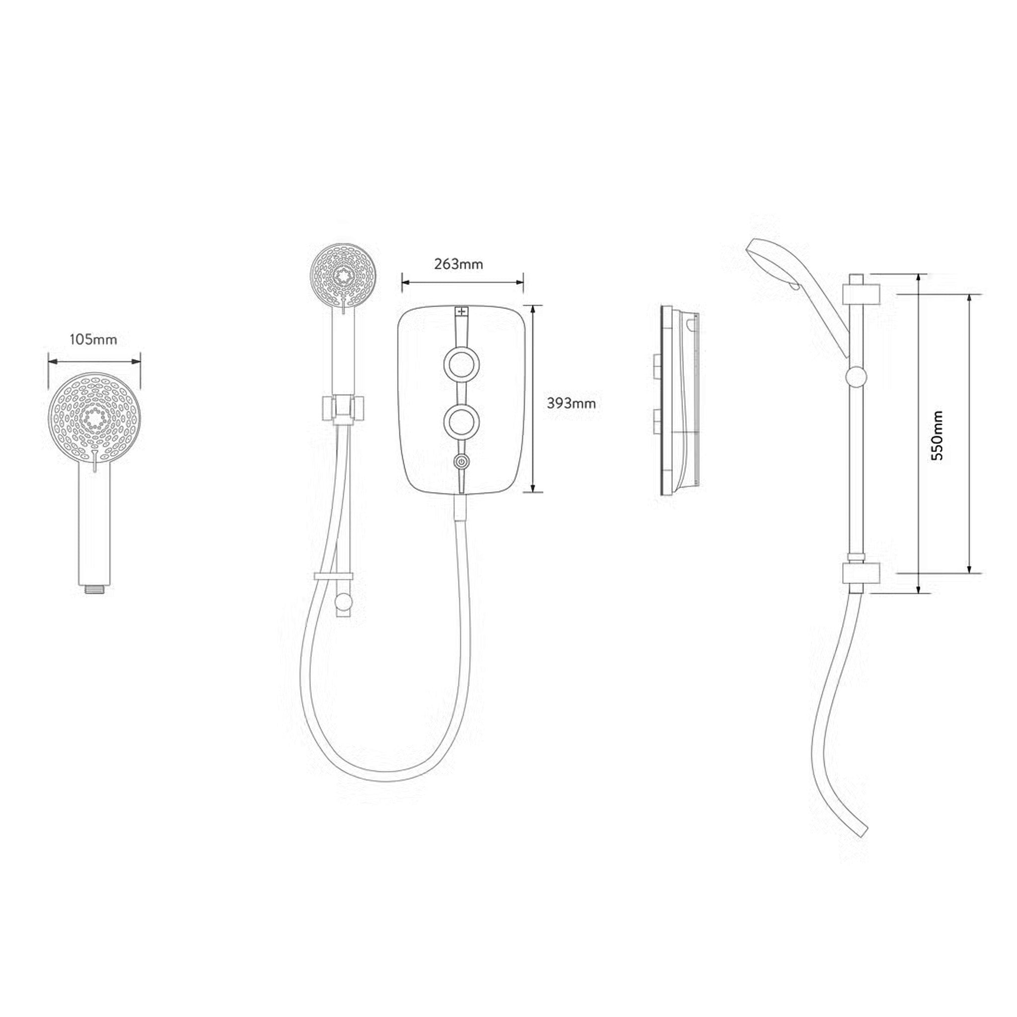 Aqualisa Lumi+ Electric Shower With Adjustable Handset