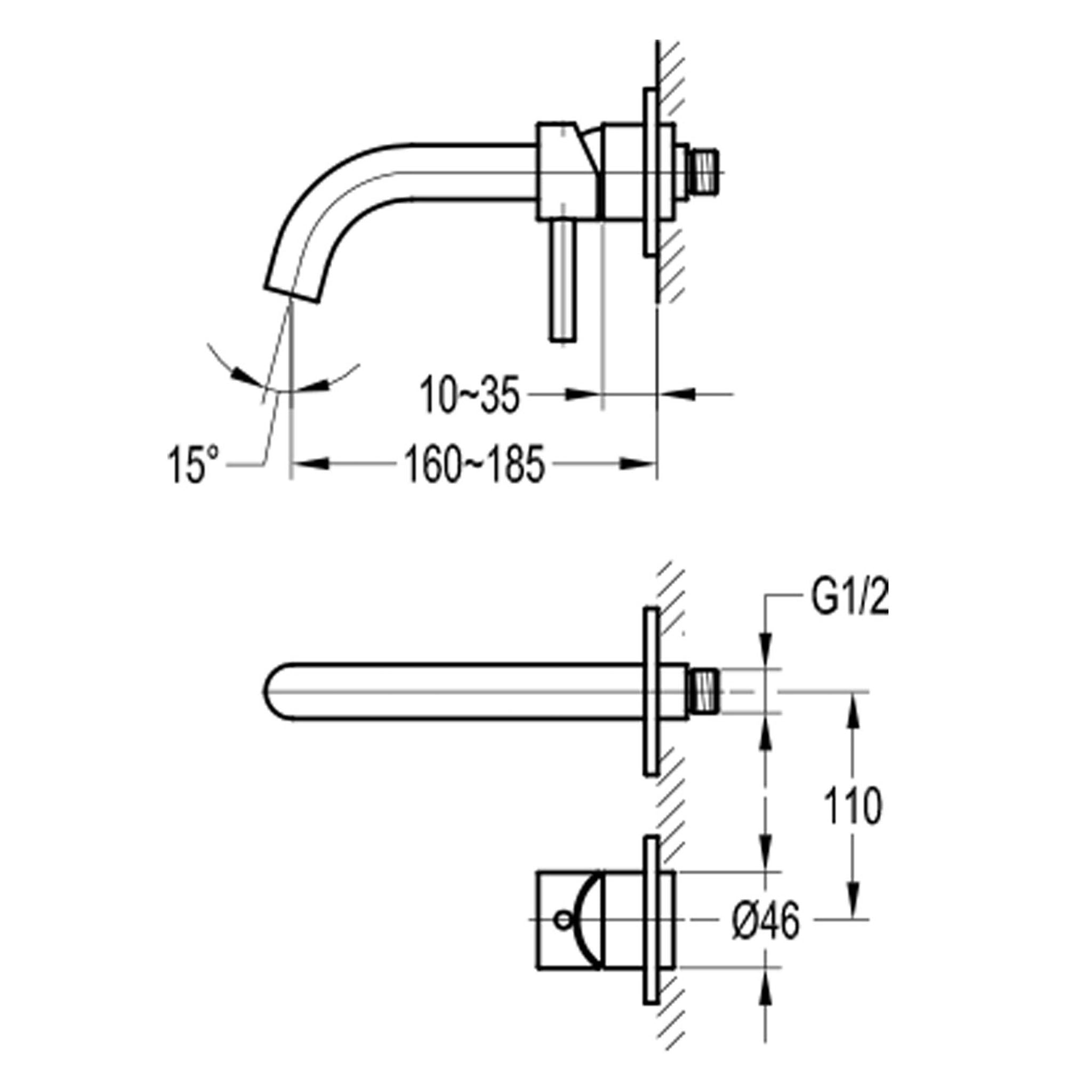 Flova Levo 2-Hole Concealed Basin Mixer Tap Finishing Set