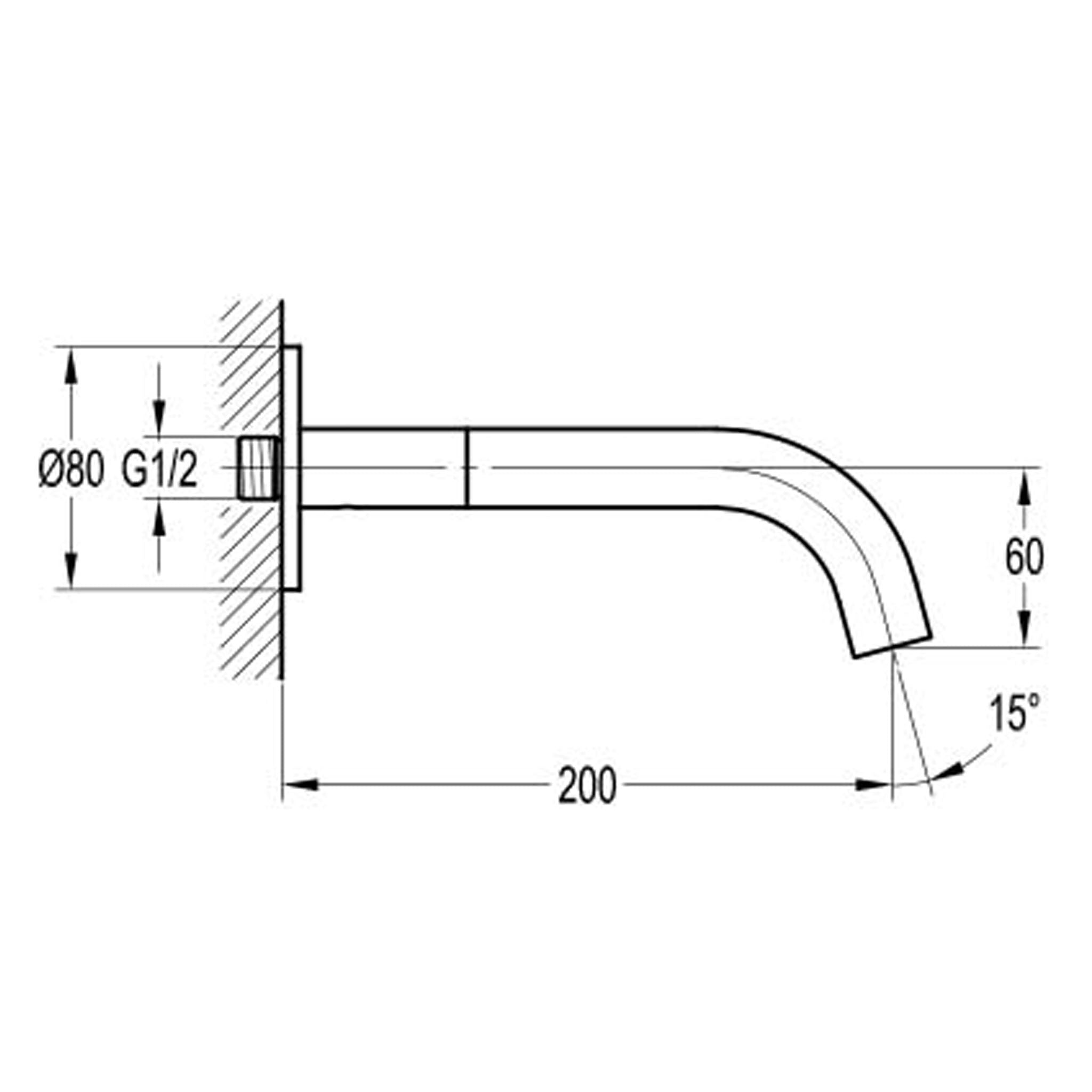 Flova Levo Round 200mm Bath Spout