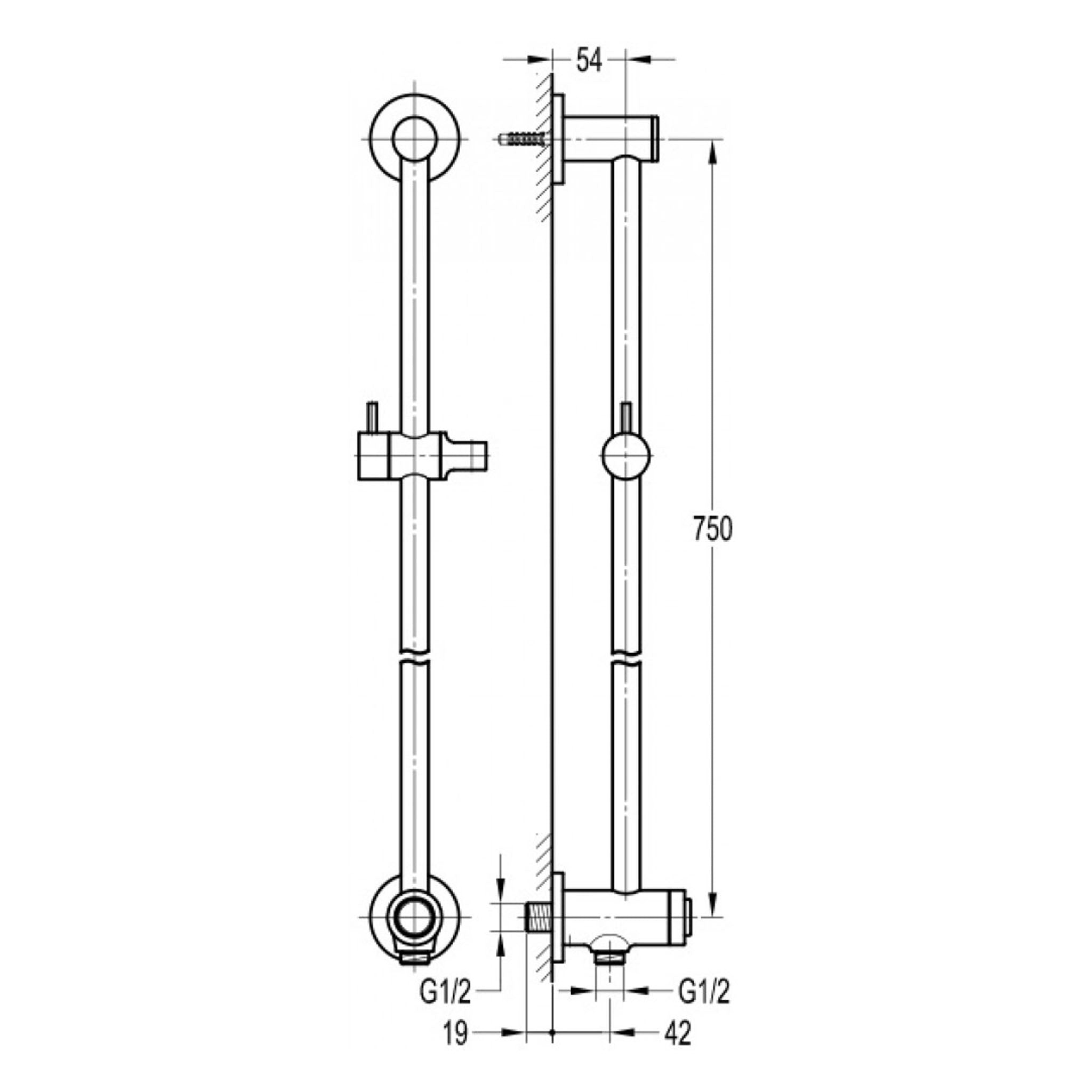 Flova Levo GoClick Round Slide Rail Kit With Integral On/Off Control