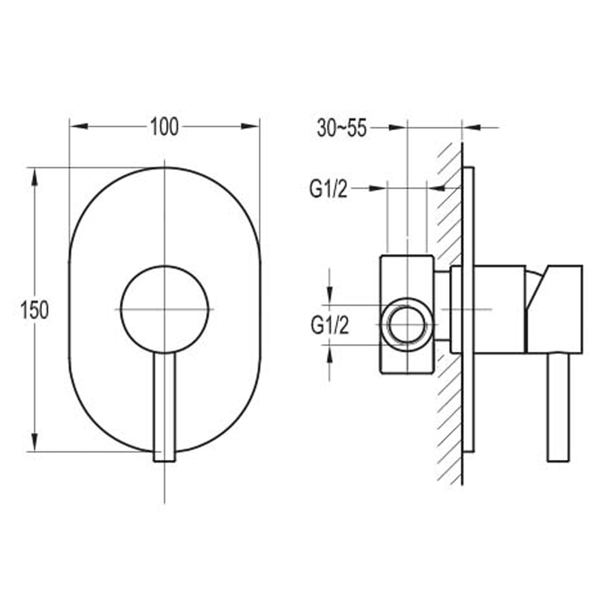 Flova Levo Concealed Single Outlet Manual Shower Mixer