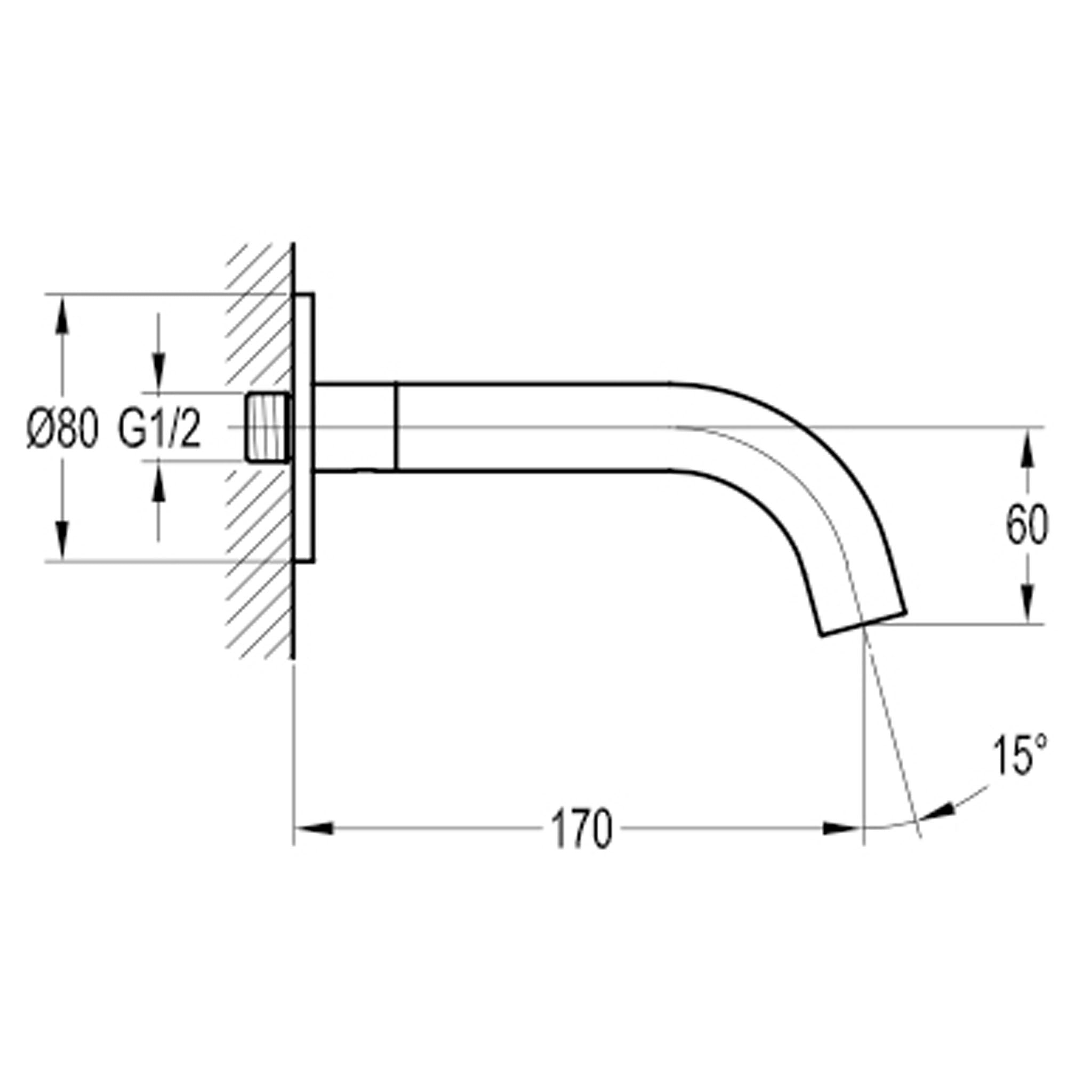 Flova Levo Round 170mm Bath Spout