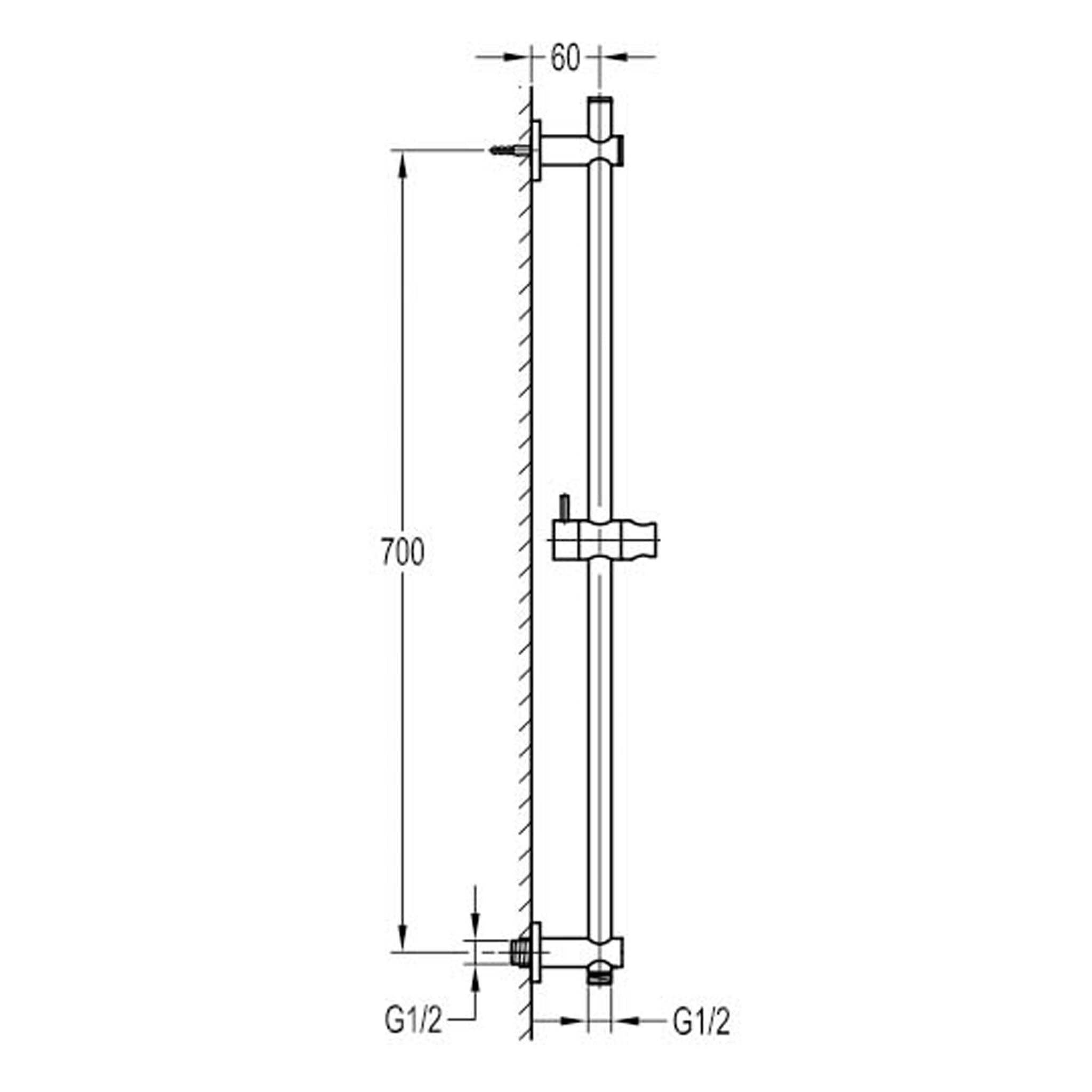 Flova Levo Round Slide Rail & Wall Outlet