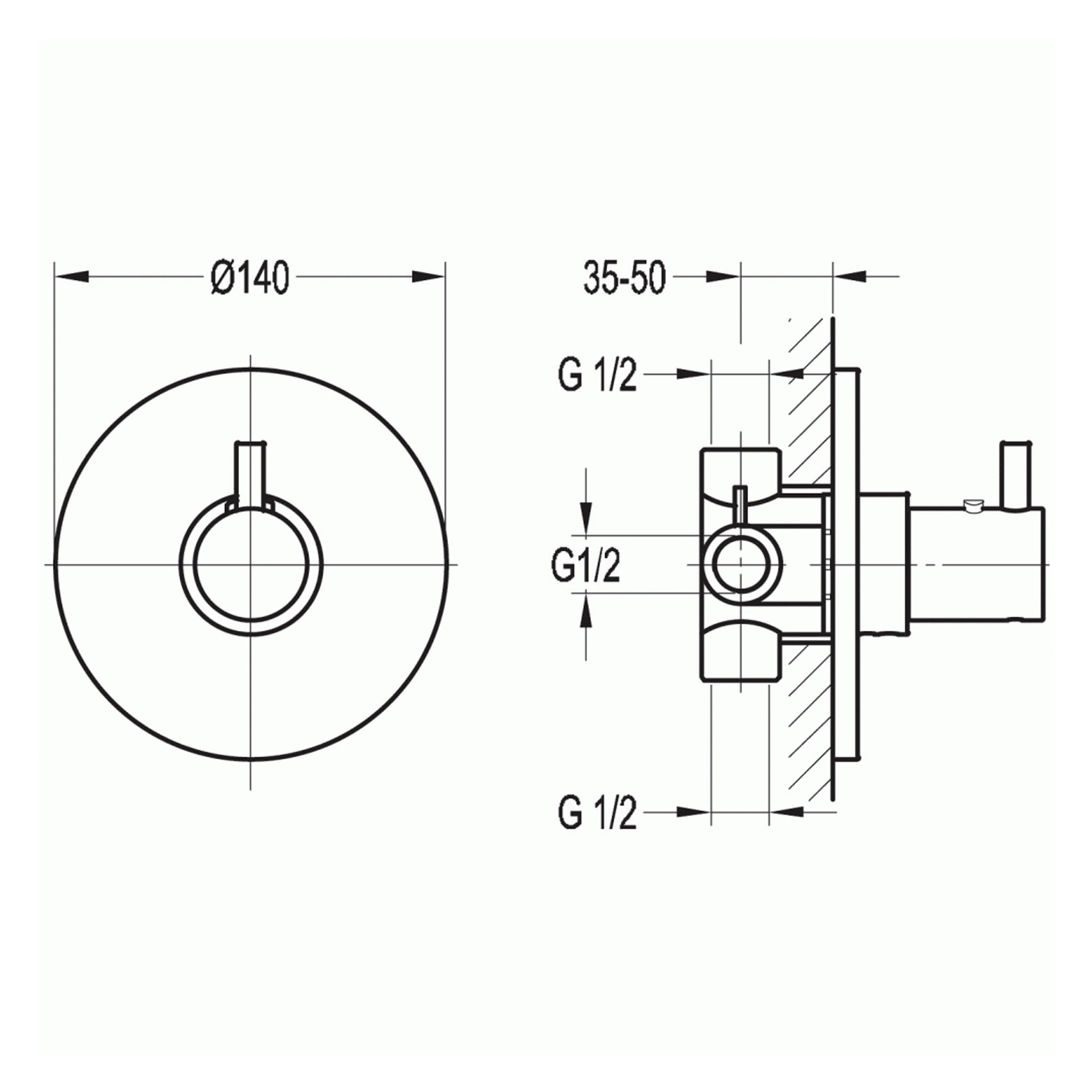 Flova Levo Concealed Thermostatic Shower Mixer Valve