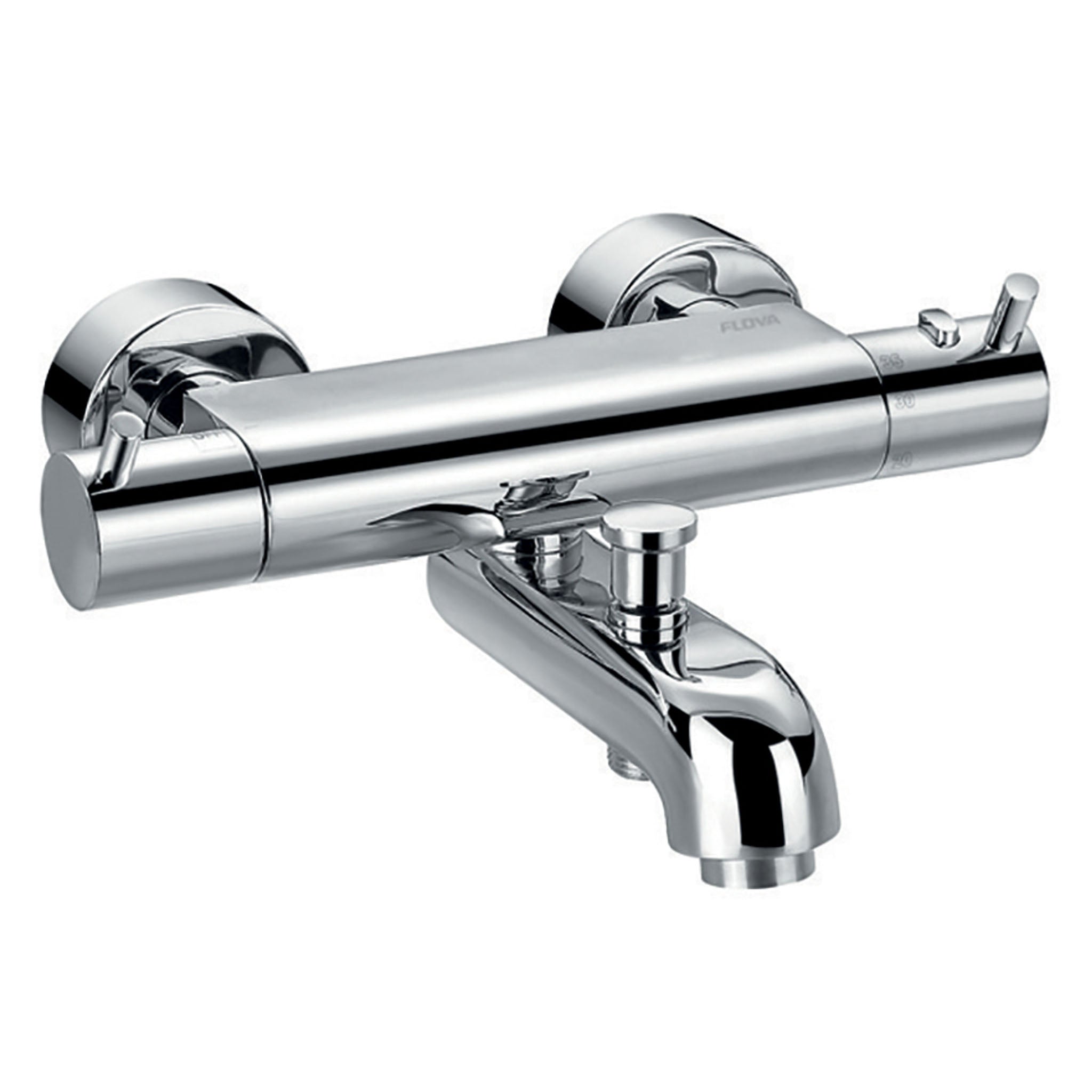 Flova Levo Wall Mounted Thermostatic Bath Shower Mixer Tap