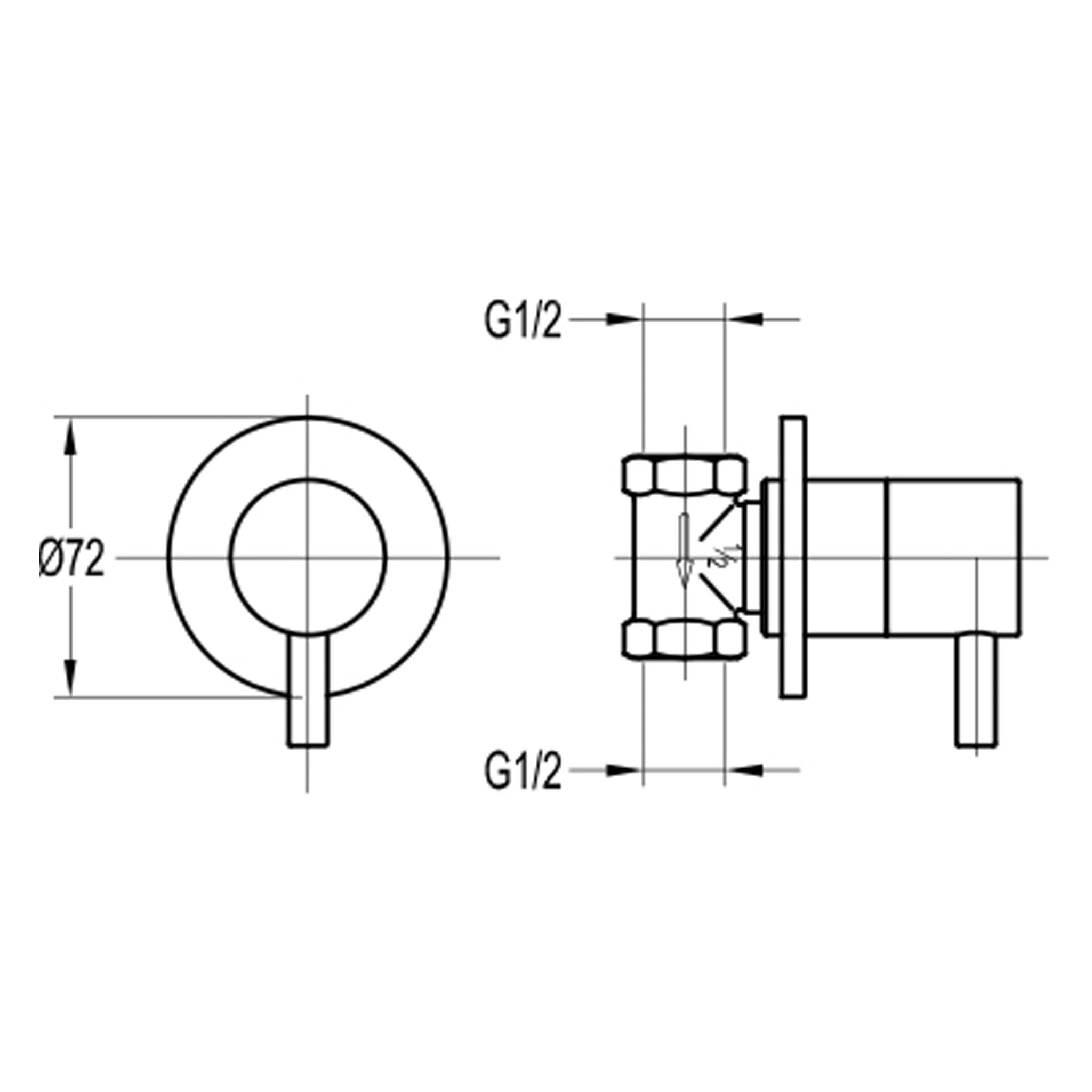 Flova Levo Wall Mounted Shut Off Valve