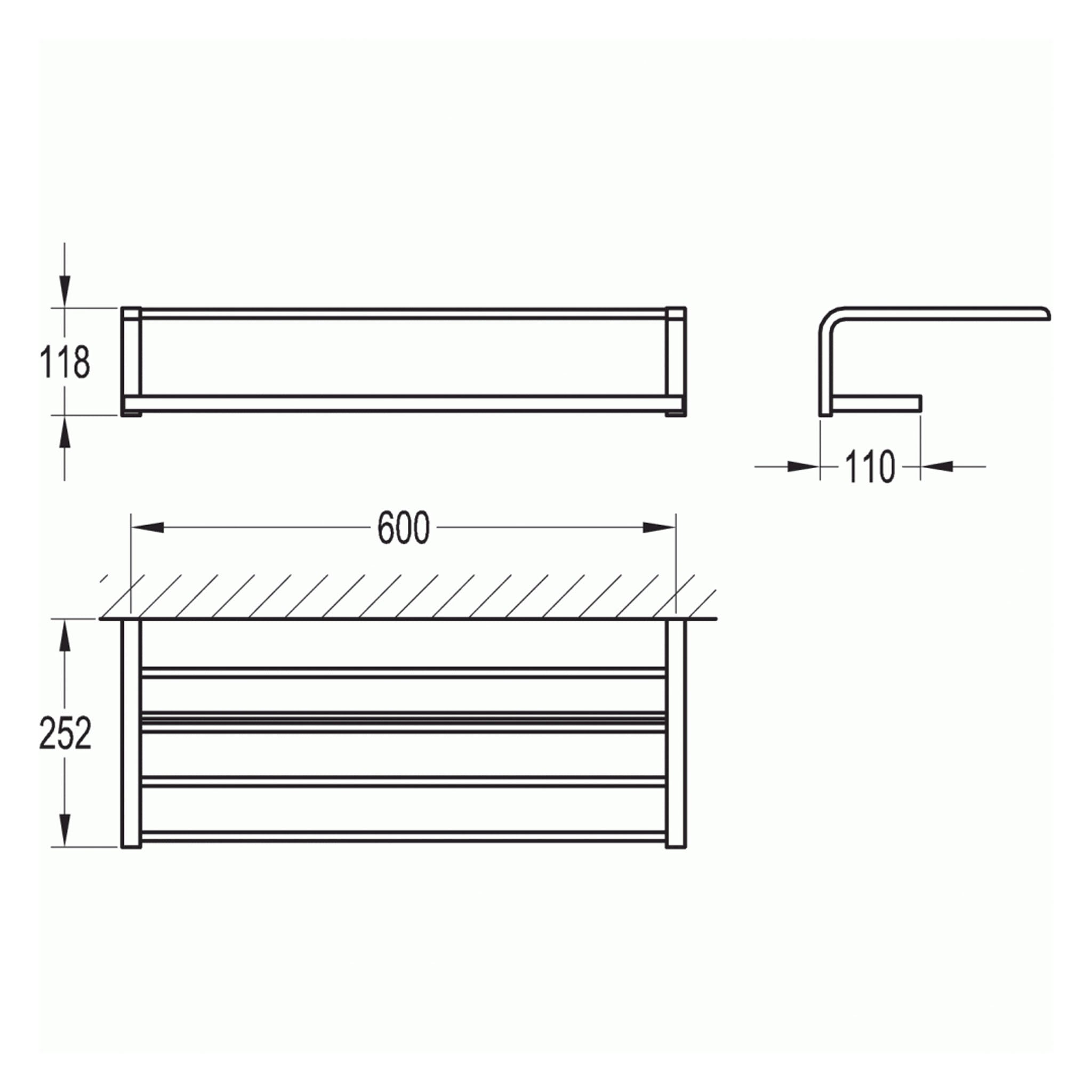 Flova Lynn Tiered Towel Bar 600mm