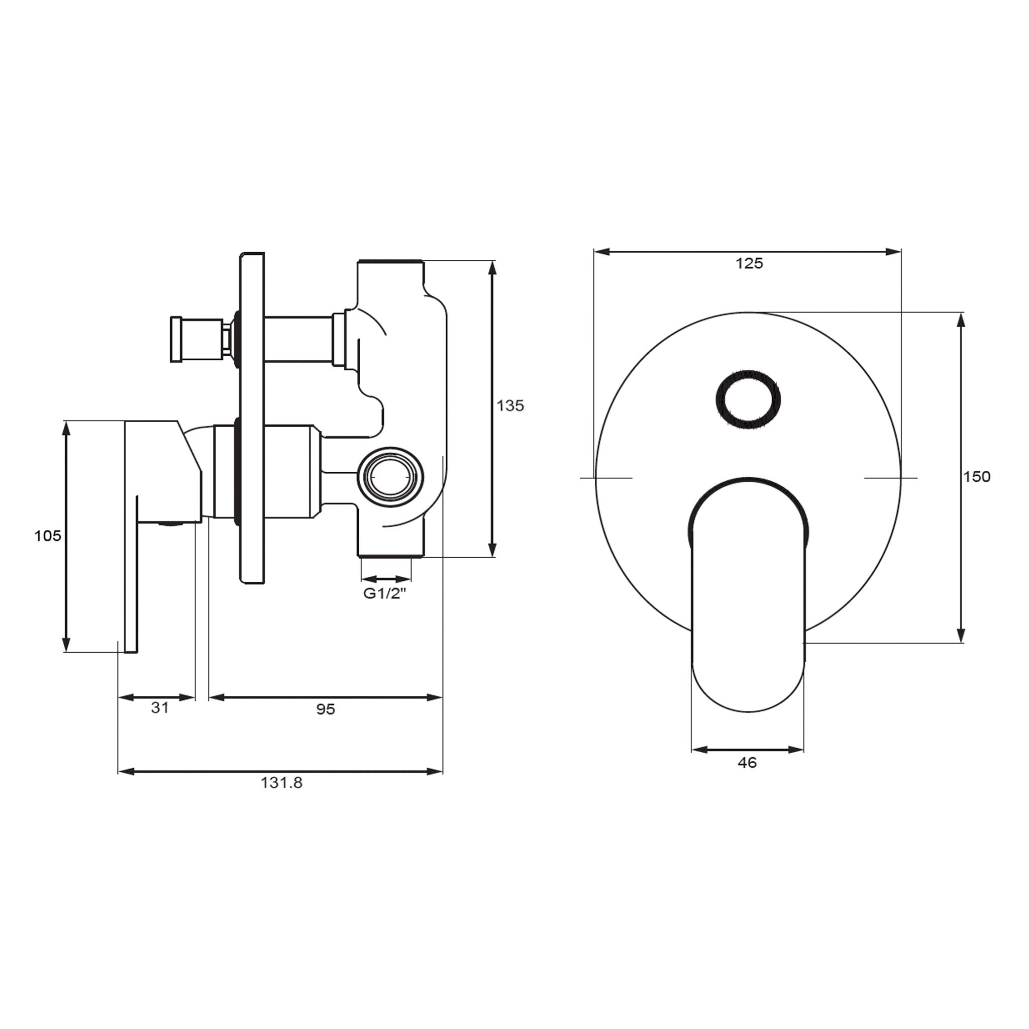 Sonas Norfolk Manual Shower Valve With Diverter