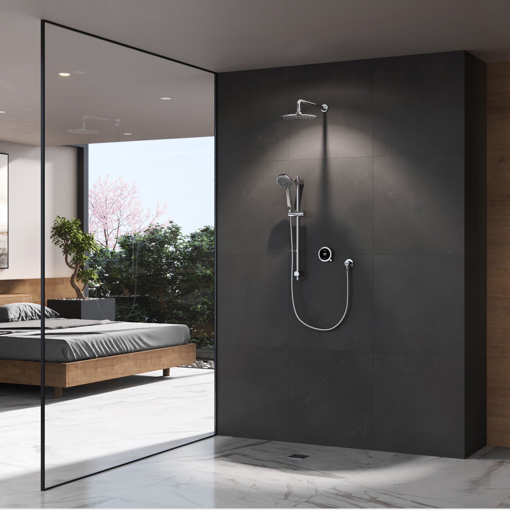 Aqualisa Quartz Touch Concealed Digital Smart Shower System With Adjustable Handset & Fixed Head