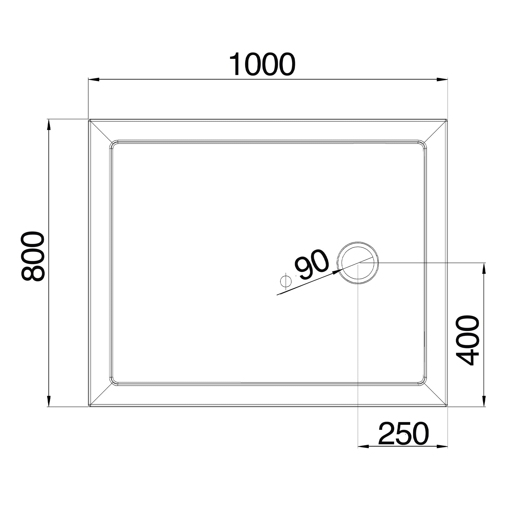 Roman Anti-Slip Rectangle Shower Tray