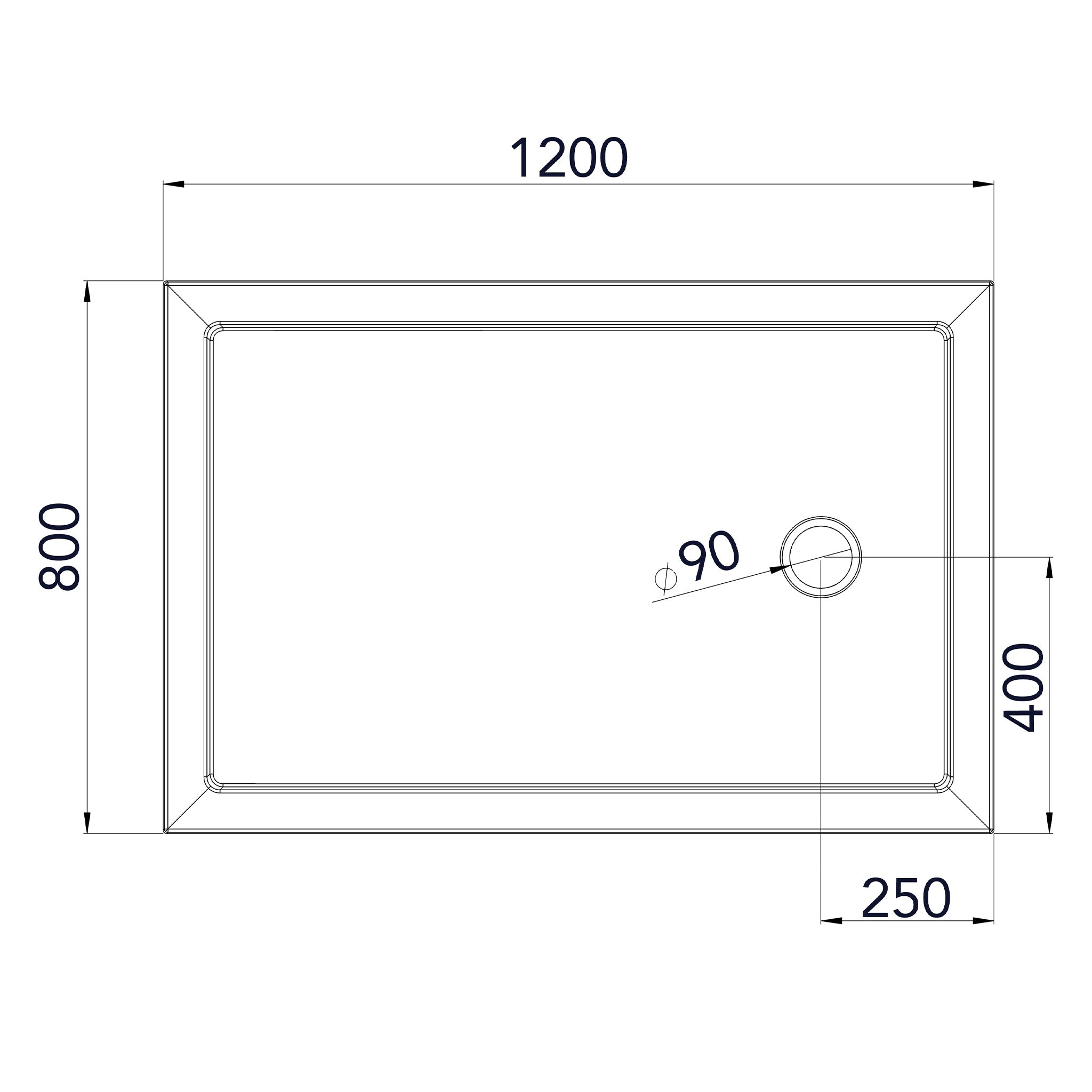 Roman Anti-Slip Rectangle Shower Tray