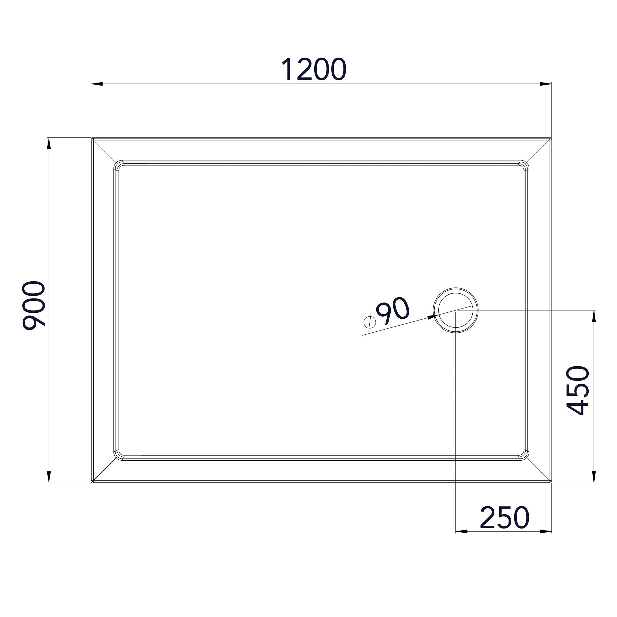 Roman Anti-Slip Rectangle Shower Tray