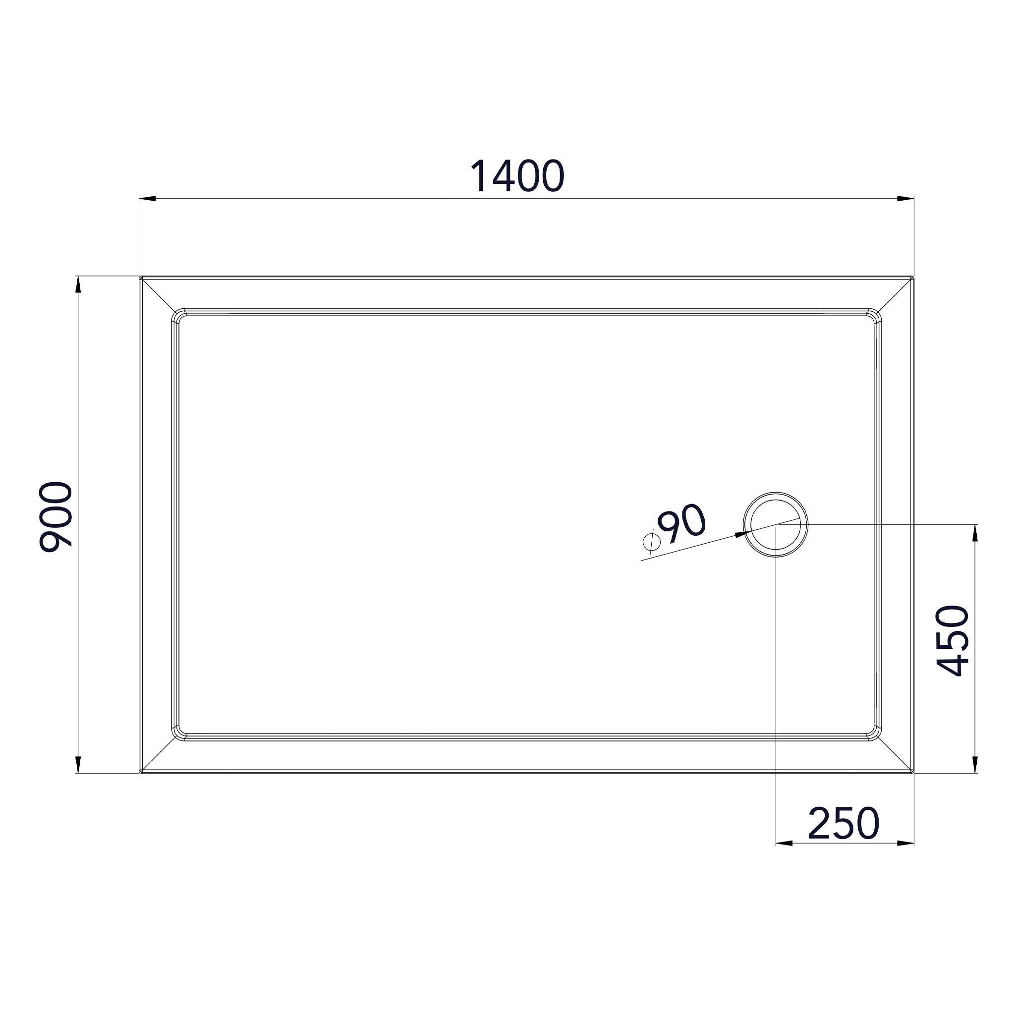 Roman Anti-Slip Rectangle Shower Tray