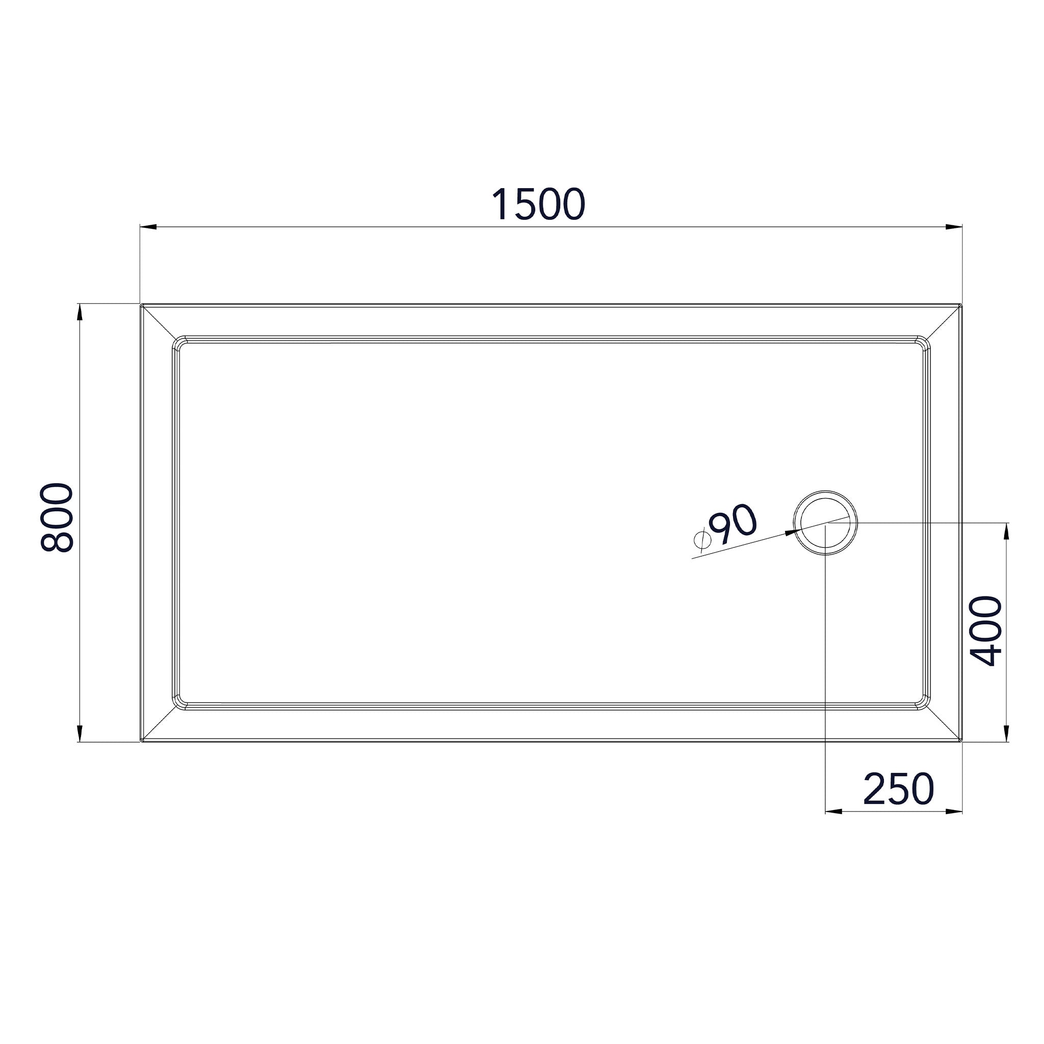 Roman Anti-Slip Rectangle Shower Tray