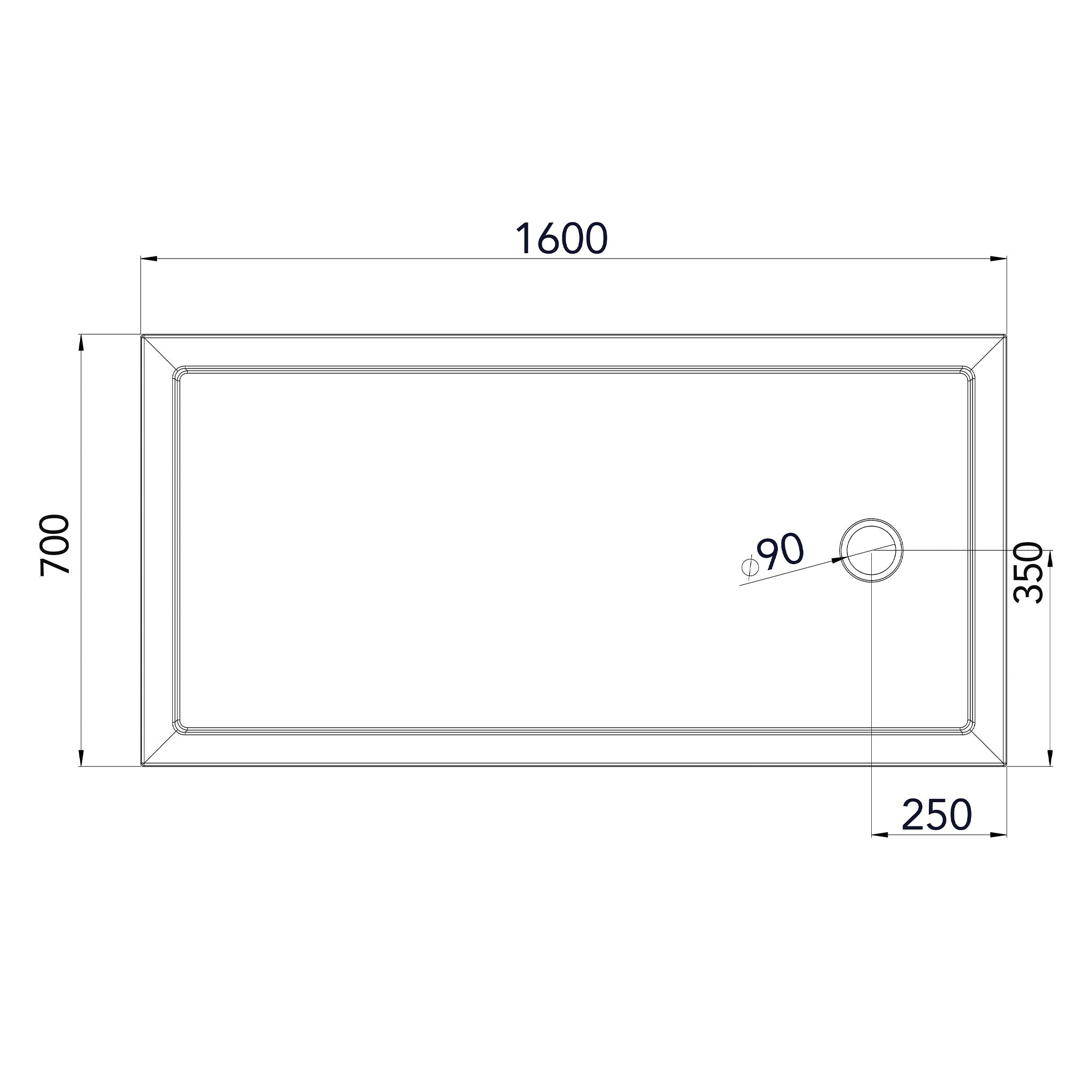 Roman Anti-Slip Rectangle Shower Tray