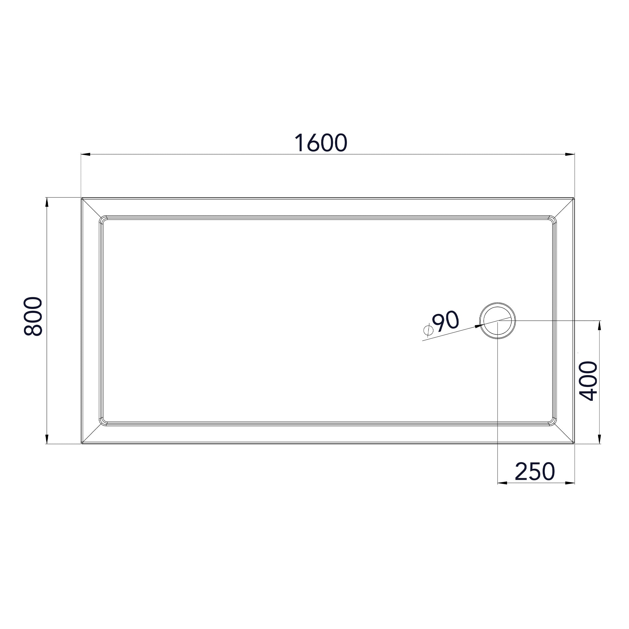 Roman Anti-Slip Rectangle Shower Tray