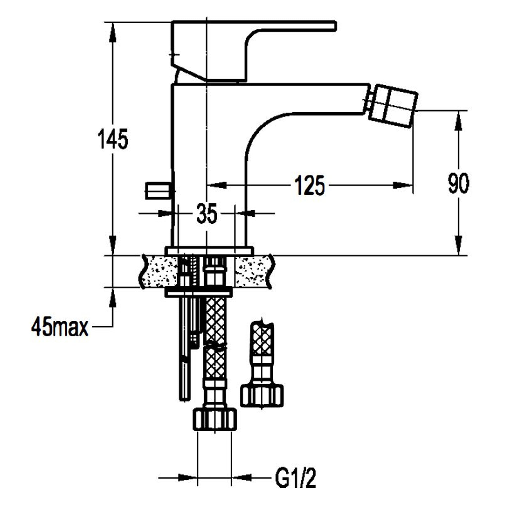 Flova Smart Single Lever Bidet Mixer Tap & Waste