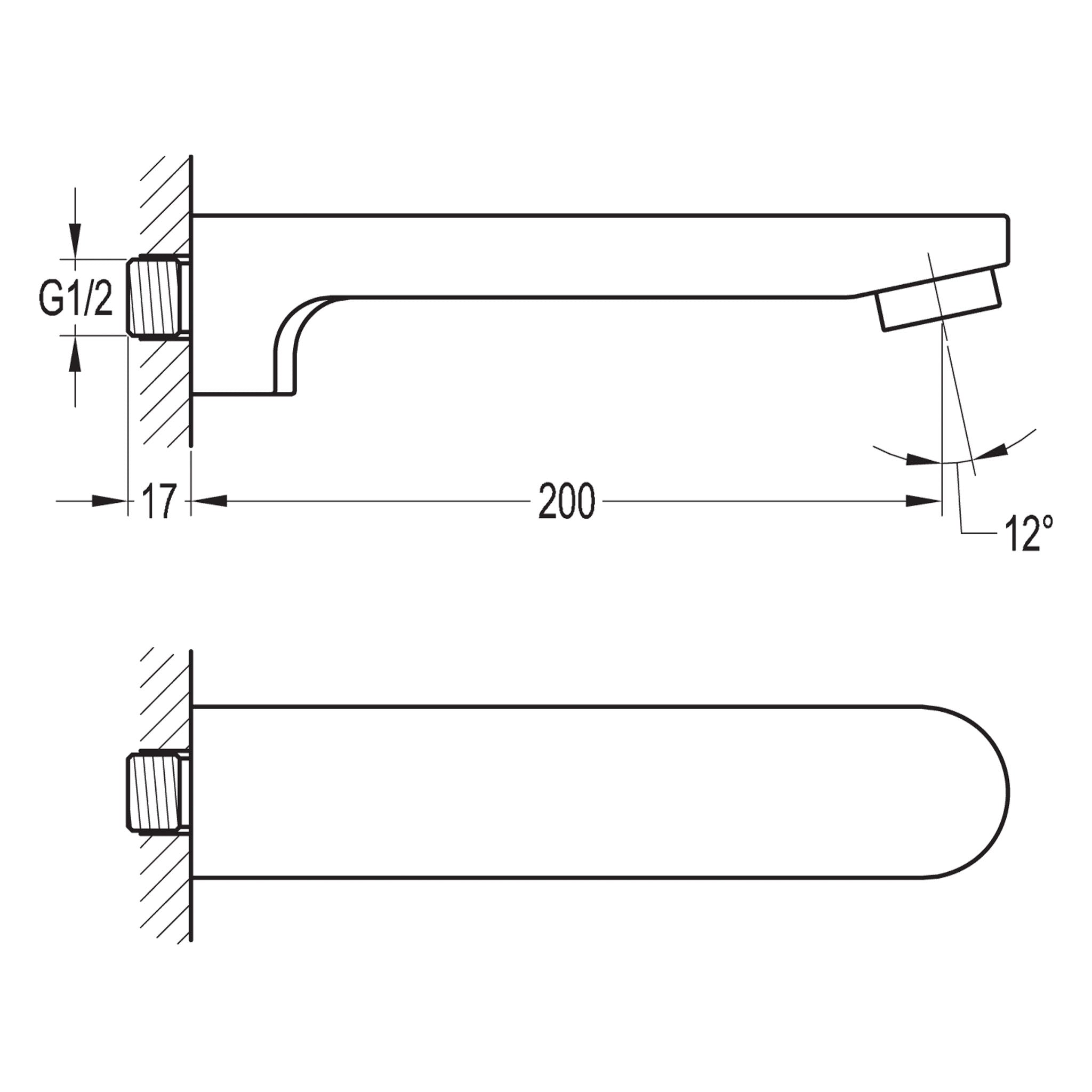 Flova Smart Wall Mounted Bath Spout