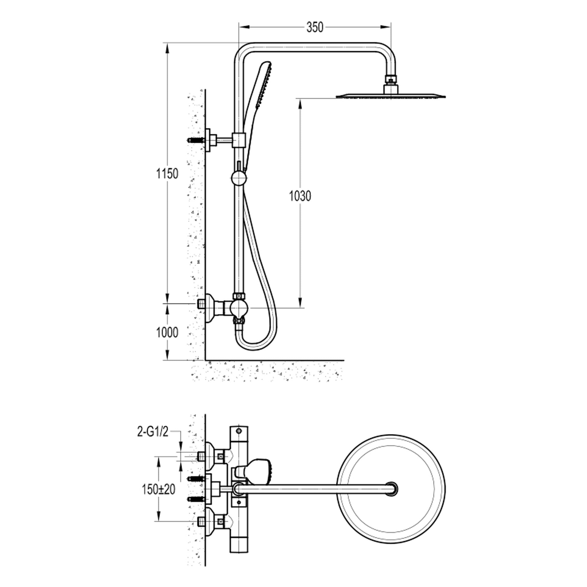 Flova Smart Exposed Thermostatic Shower Column