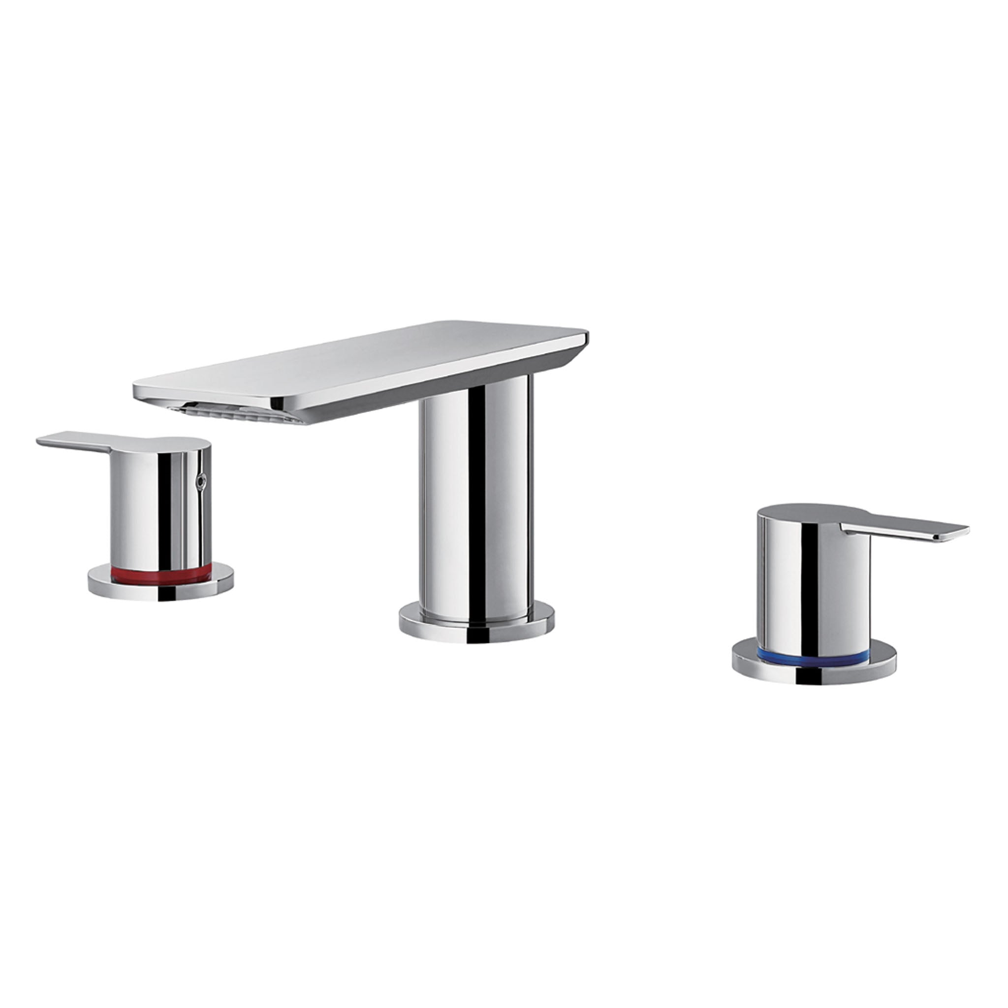 Flova Spring 3-Hole Deck Mounted Basin Mixer Tap & Waste