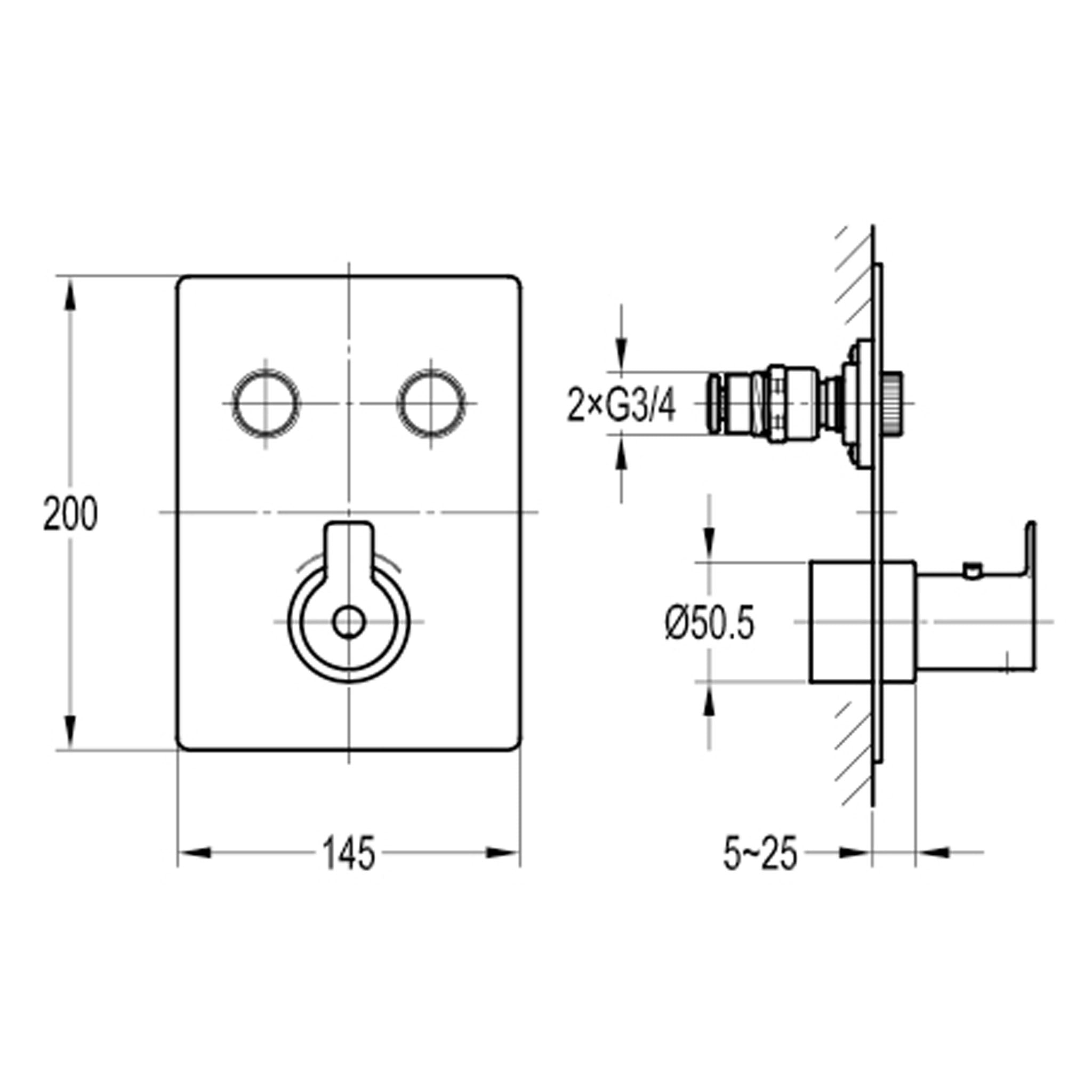 Flova Spring 2-Outlet GoClick Finishing Set