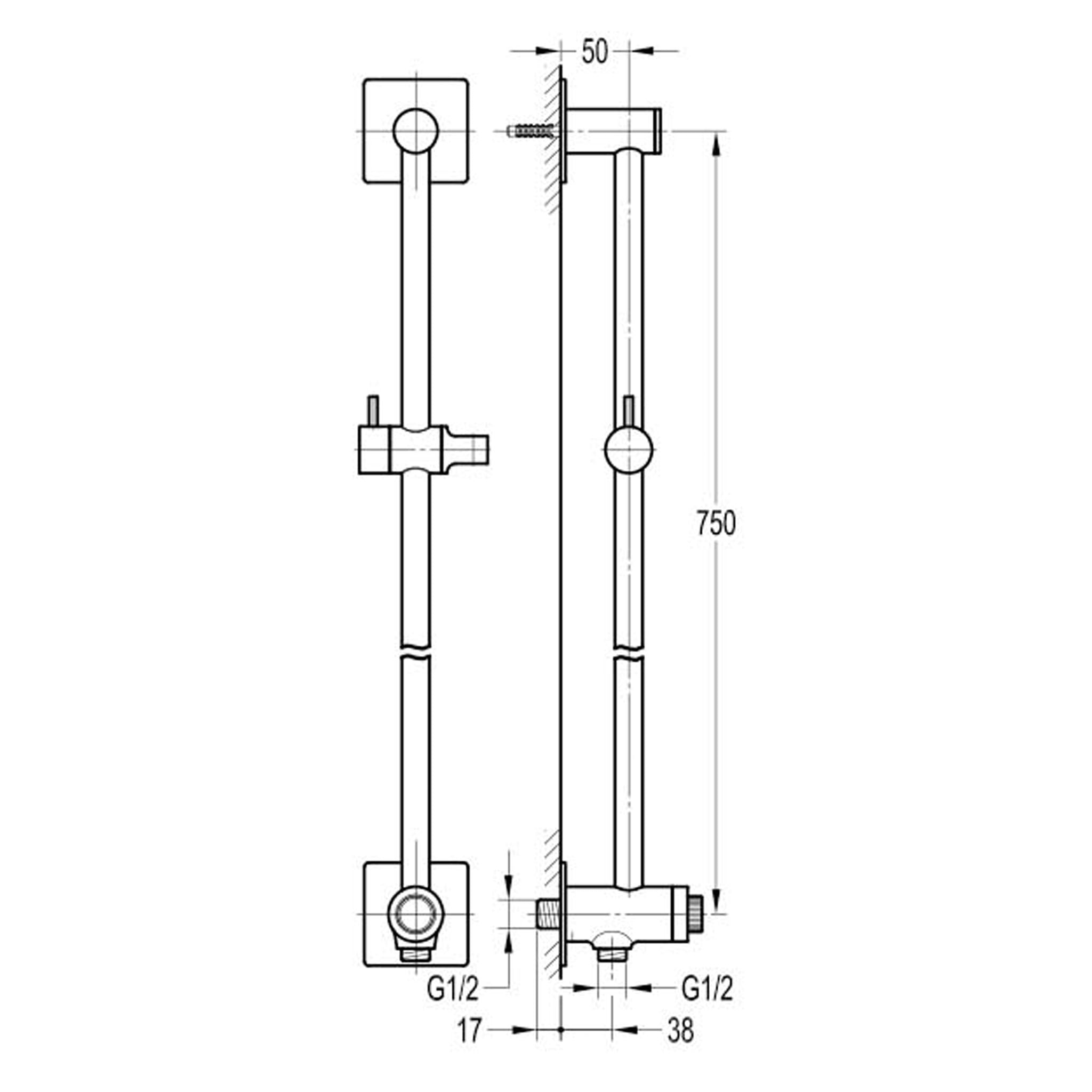 Flova Square GoClick Slide Rail With Flow Control