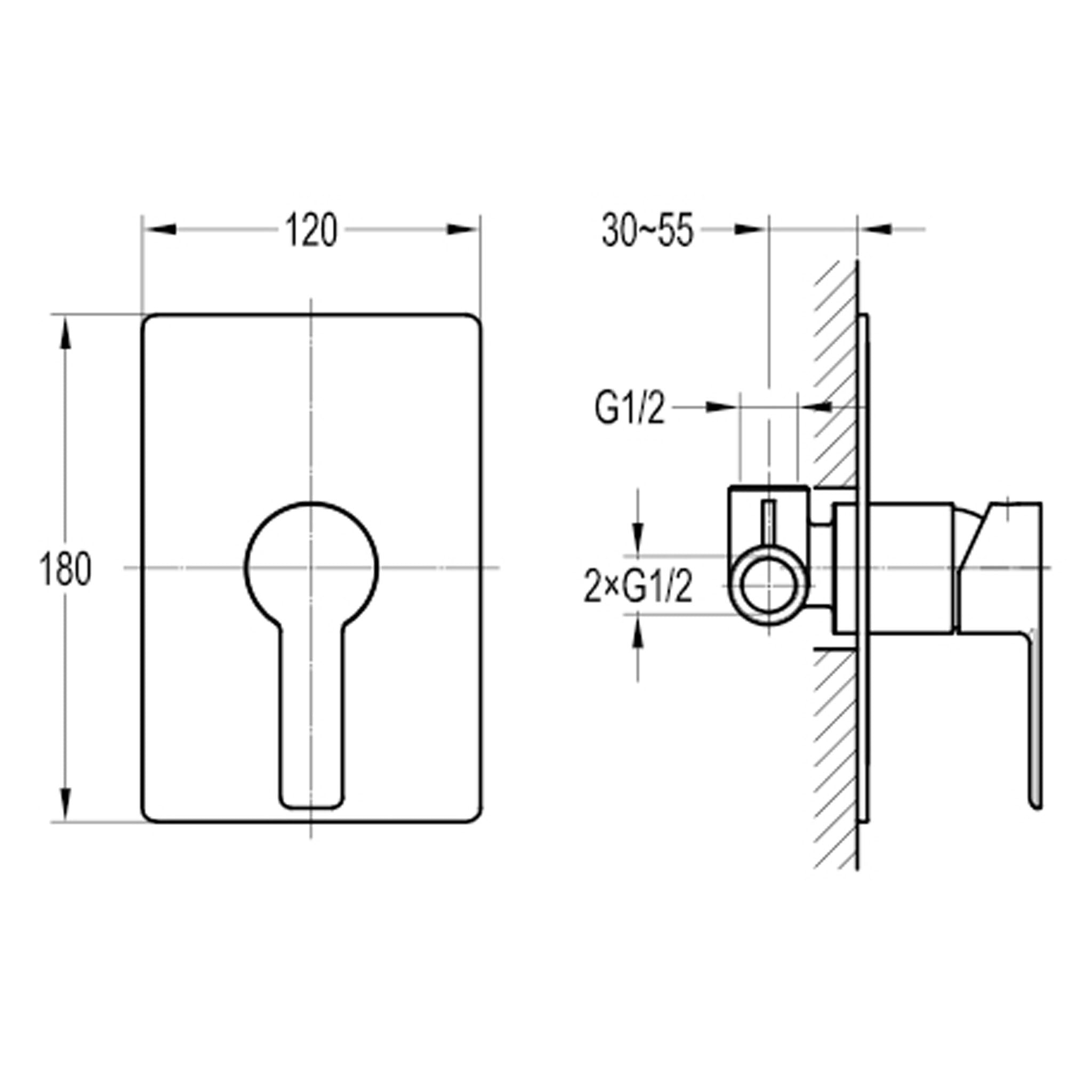 Flova Spring Concealed Single Outlet Manual Shower Mixer