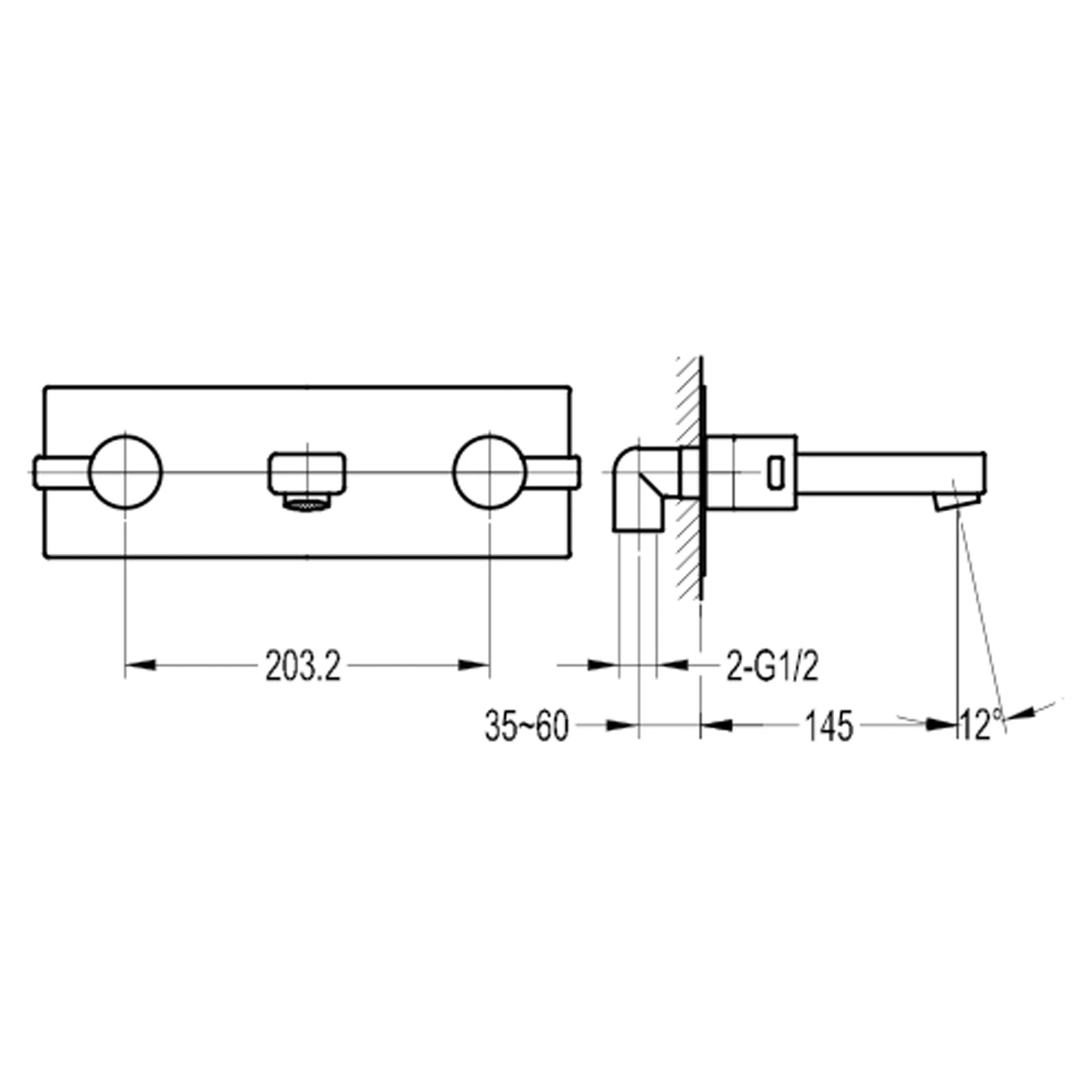 Flova STR8 3-Hole Concealed Basin Mixer Tap & Waste