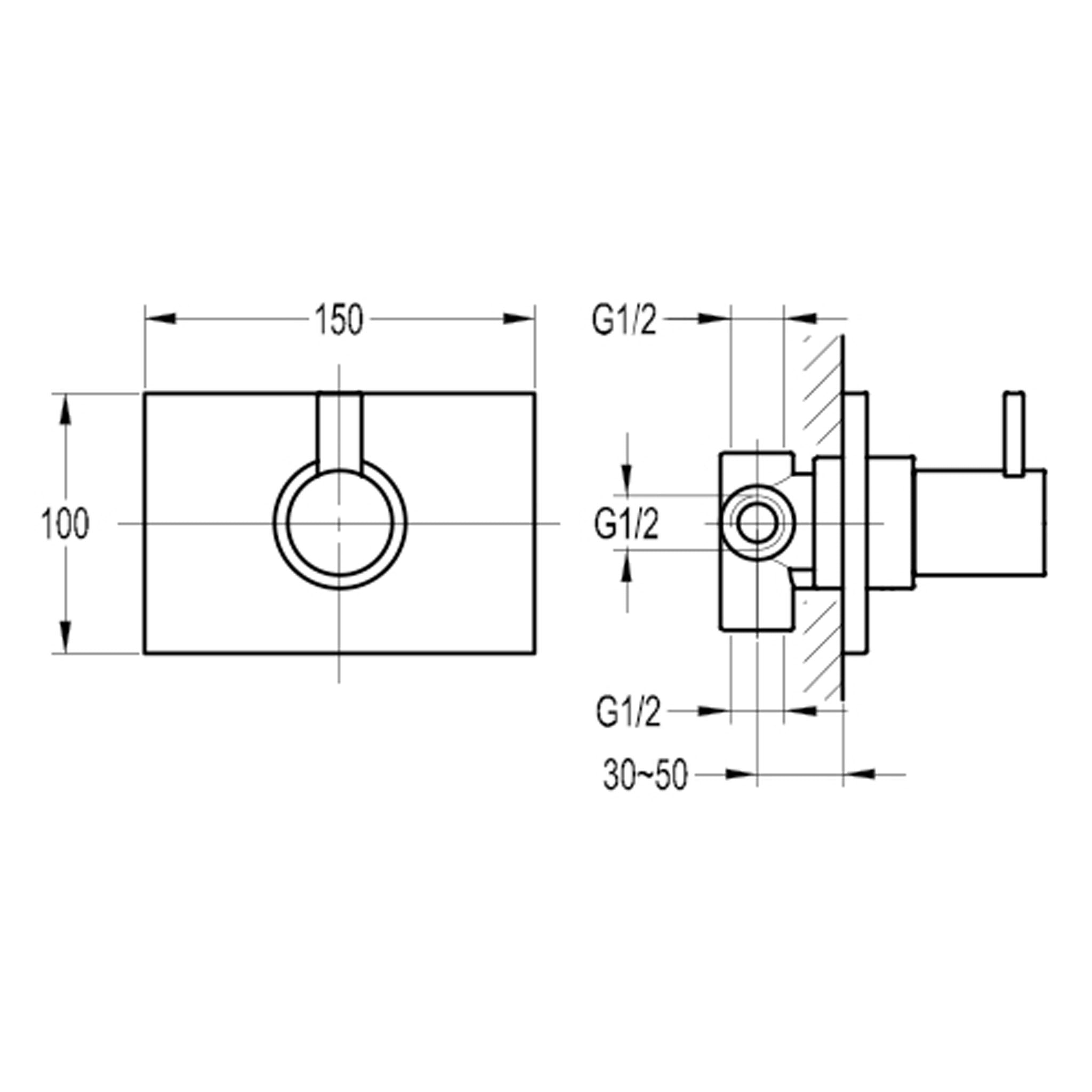 Flova STR8 Concealed 3-Way Diverter Shower Valve