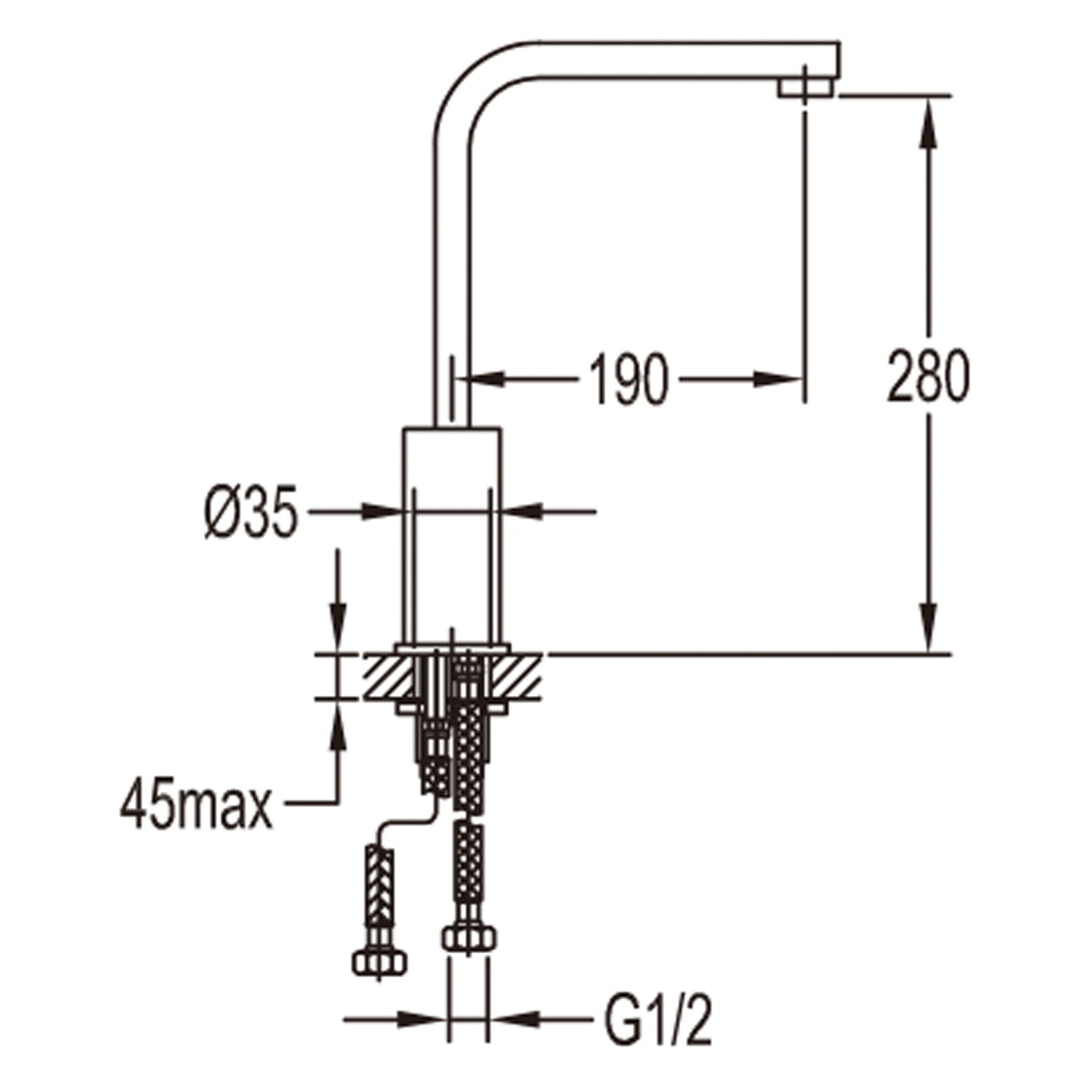 Flova STR8 Swivel Spout Single Lever Kitchen Mixer Tap